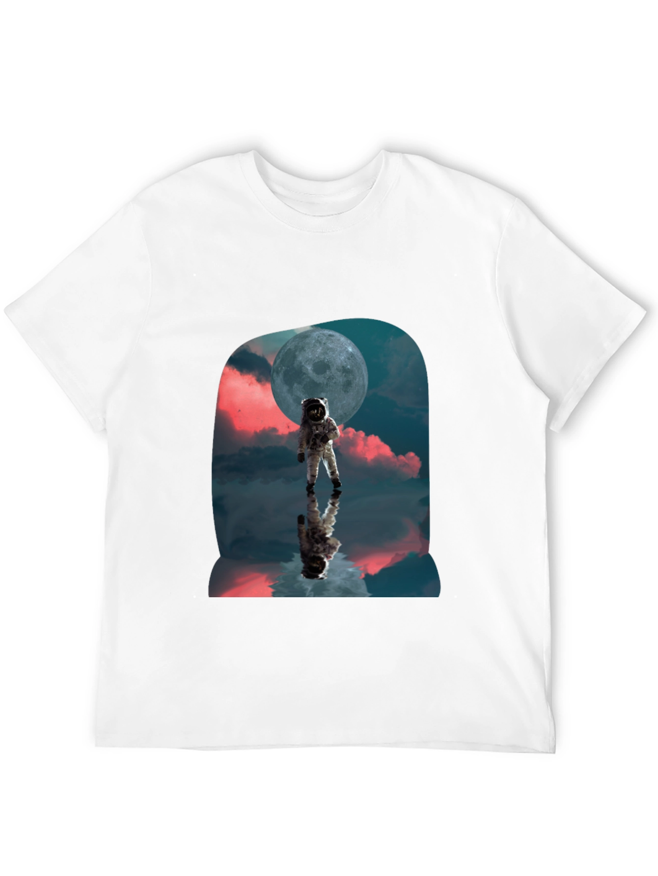Astronaut Moon Reflection Graphic T-Shirt