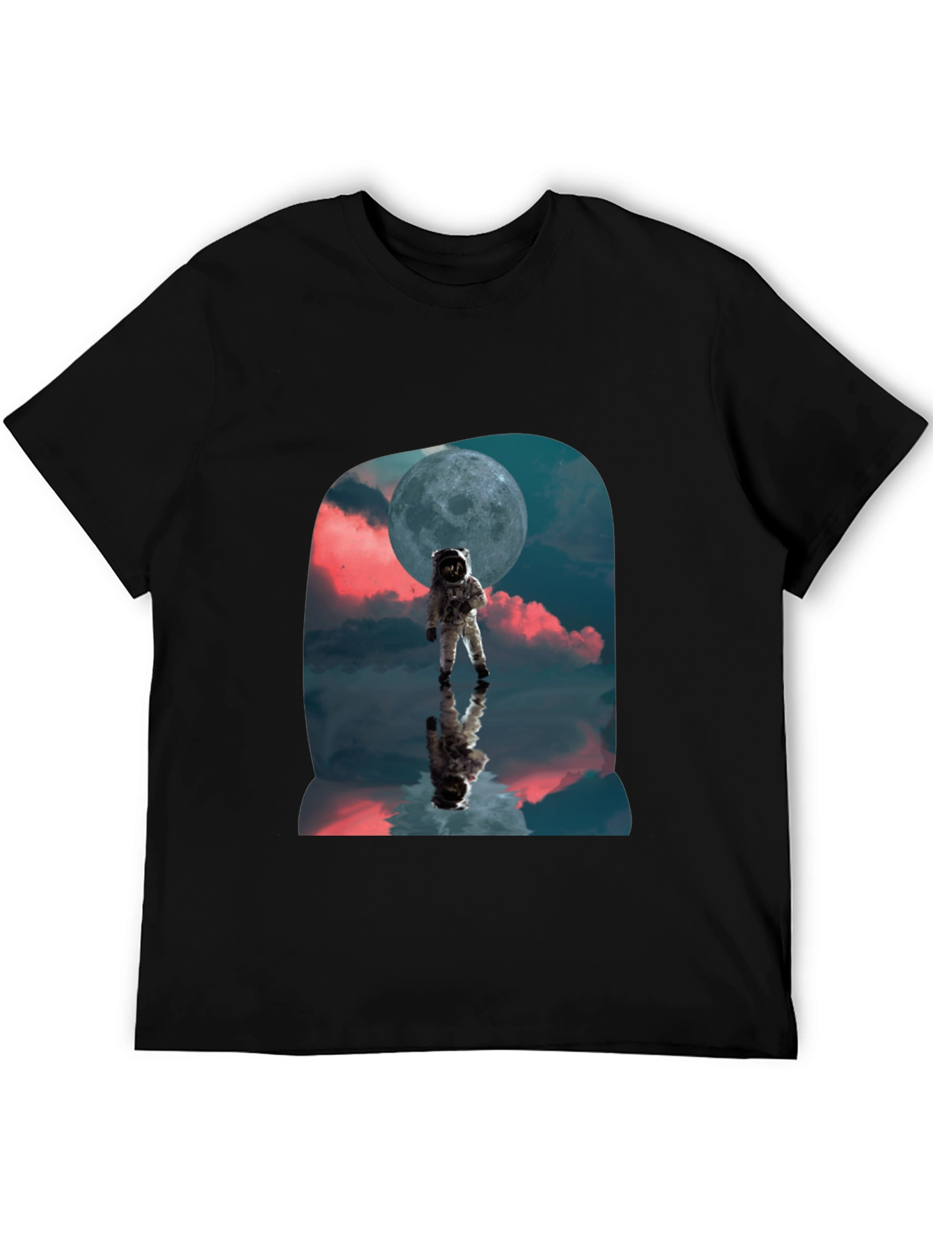 Astronaut Moon Reflection Graphic T-Shirt
