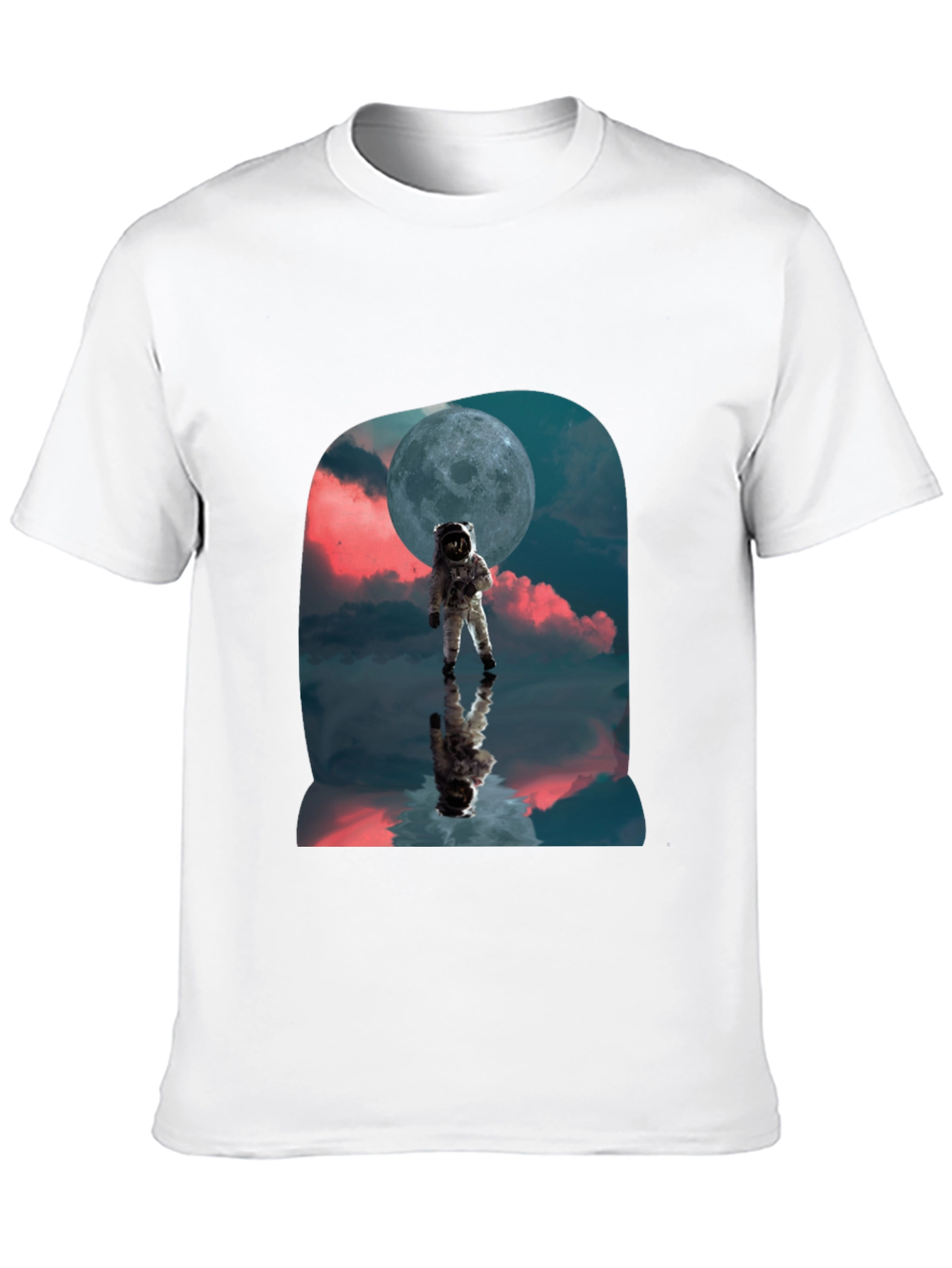 Astronaut Moon Reflection Graphic T-Shirt