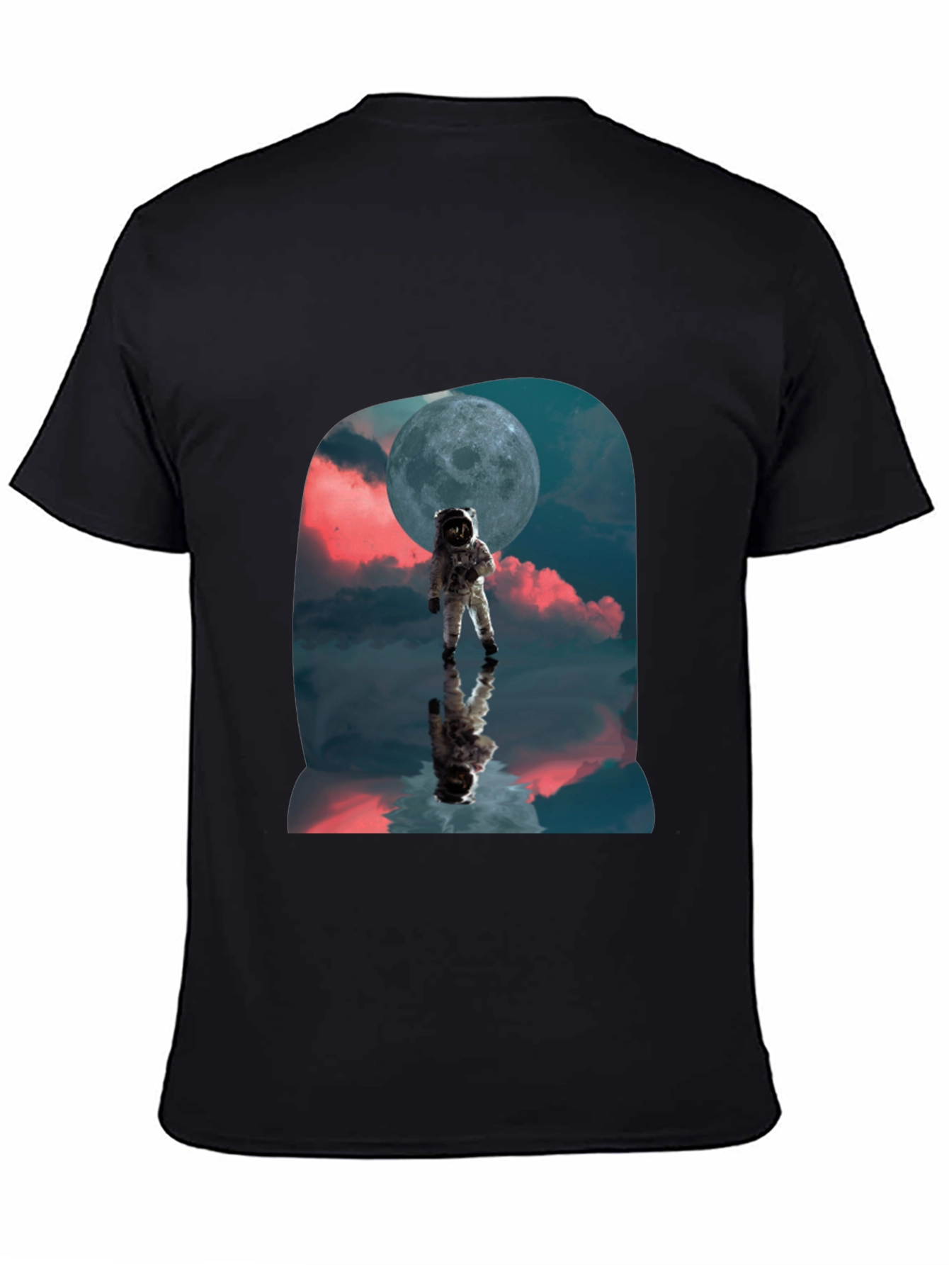 Astronaut Moon Reflection Graphic T-Shirt