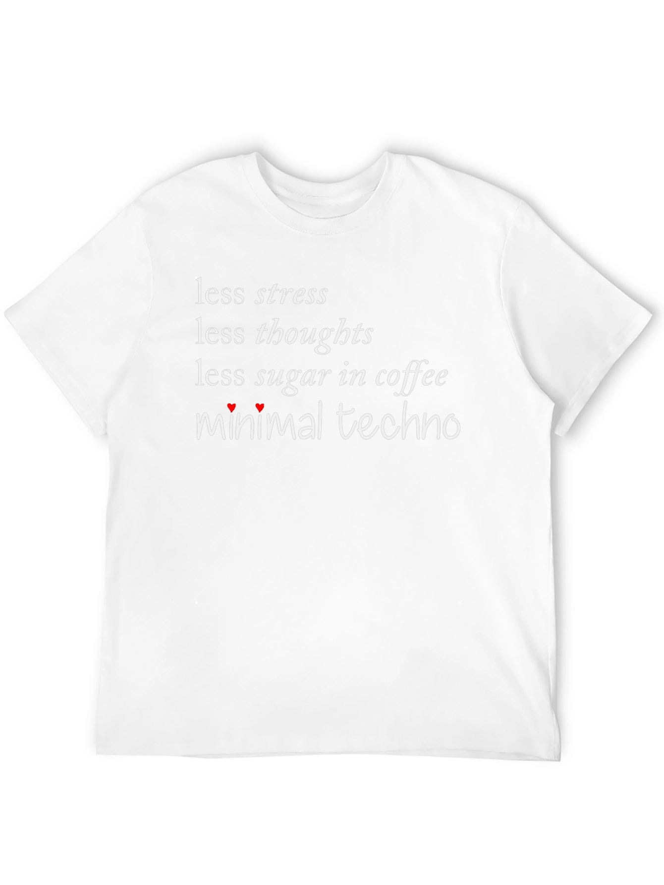 Less Stress Minimal Techno Black T-Shirt