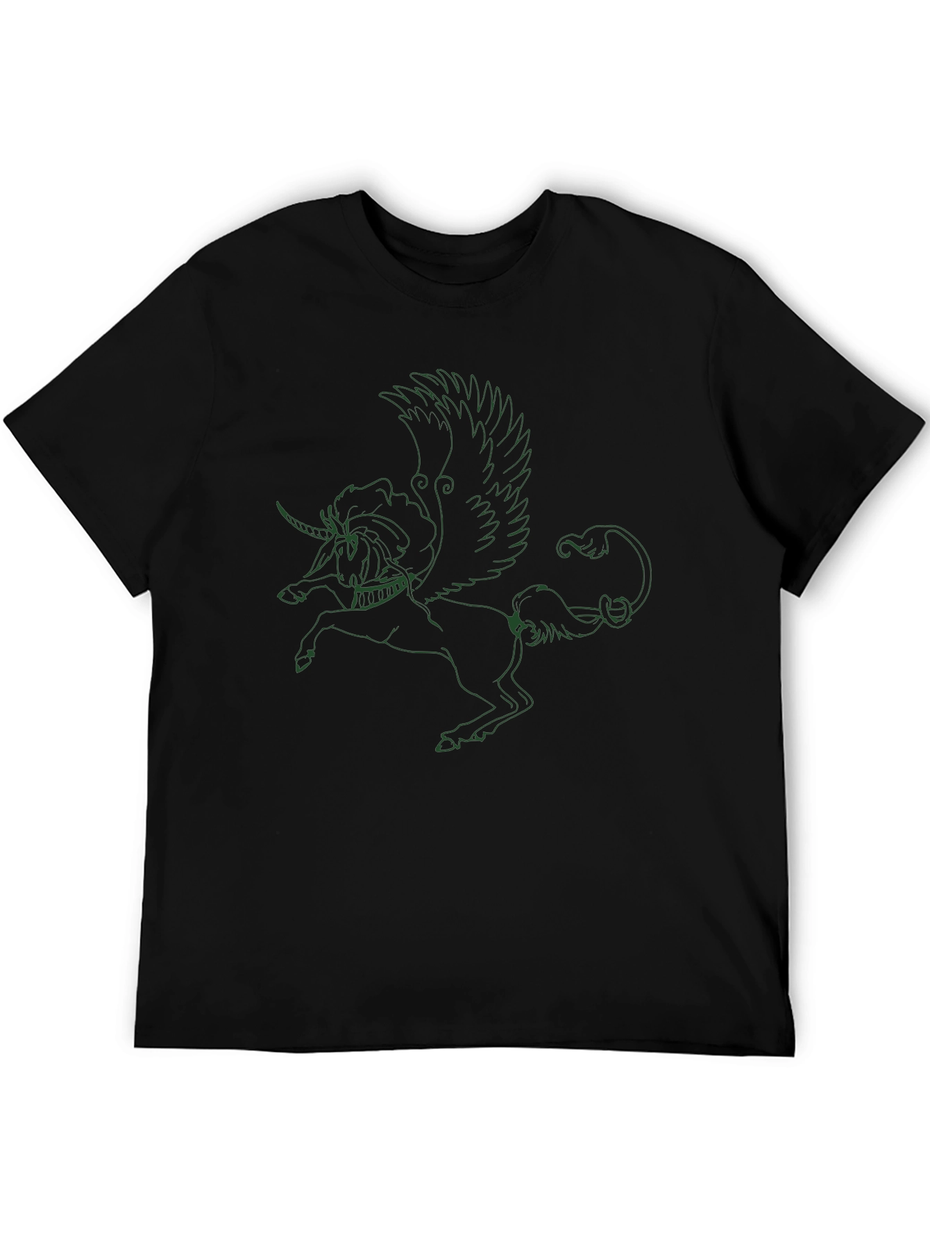 Unicorn Pegasus Graphic Black T-Shirt