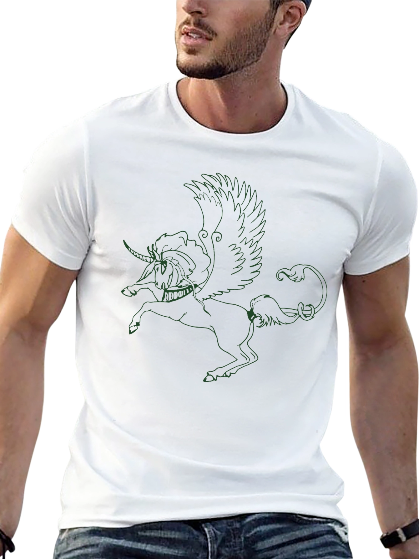 Unicorn Pegasus Graphic Black T-Shirt