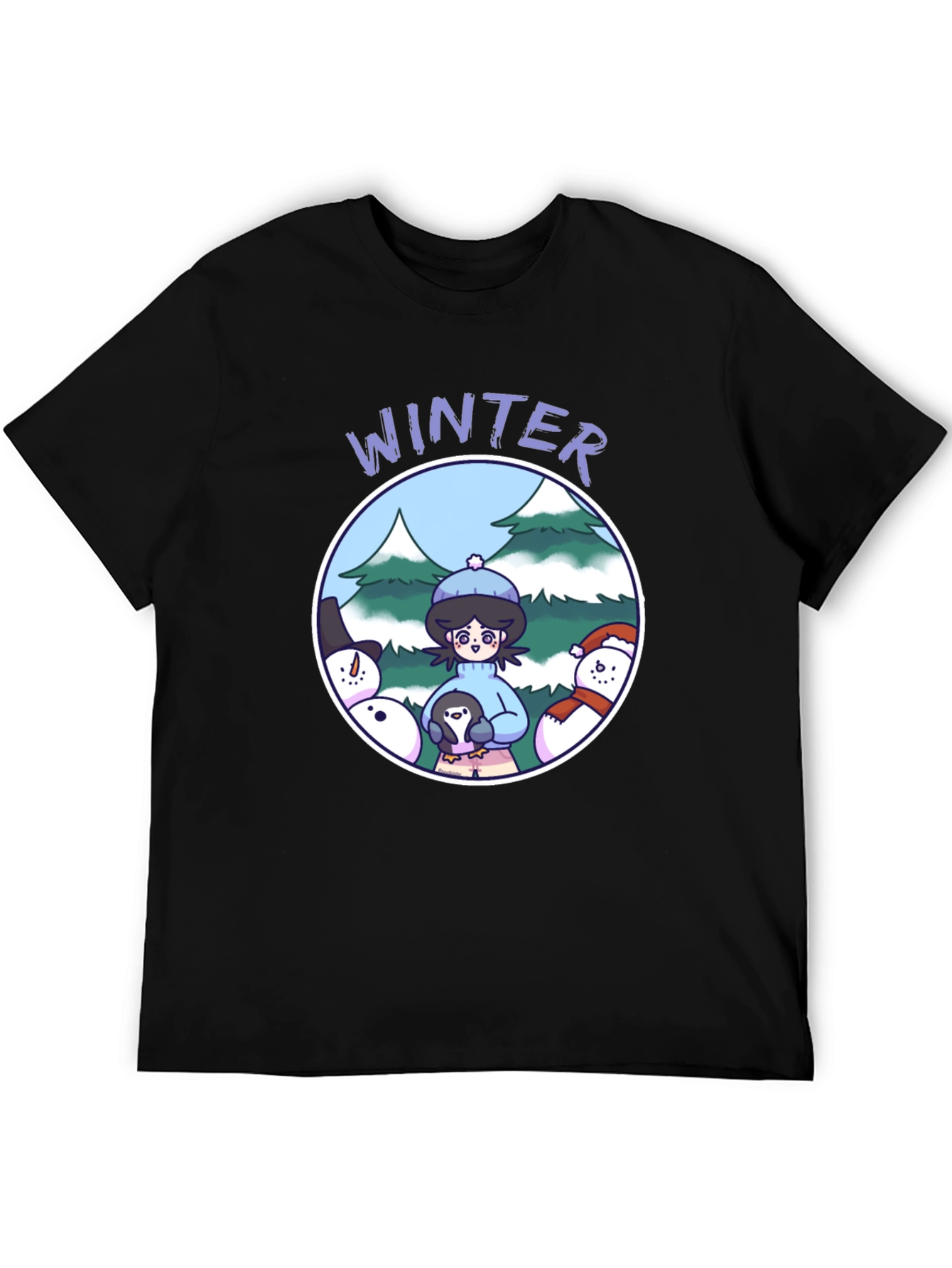 Winter Scene Graphic Tee - Cute Holiday Shirt