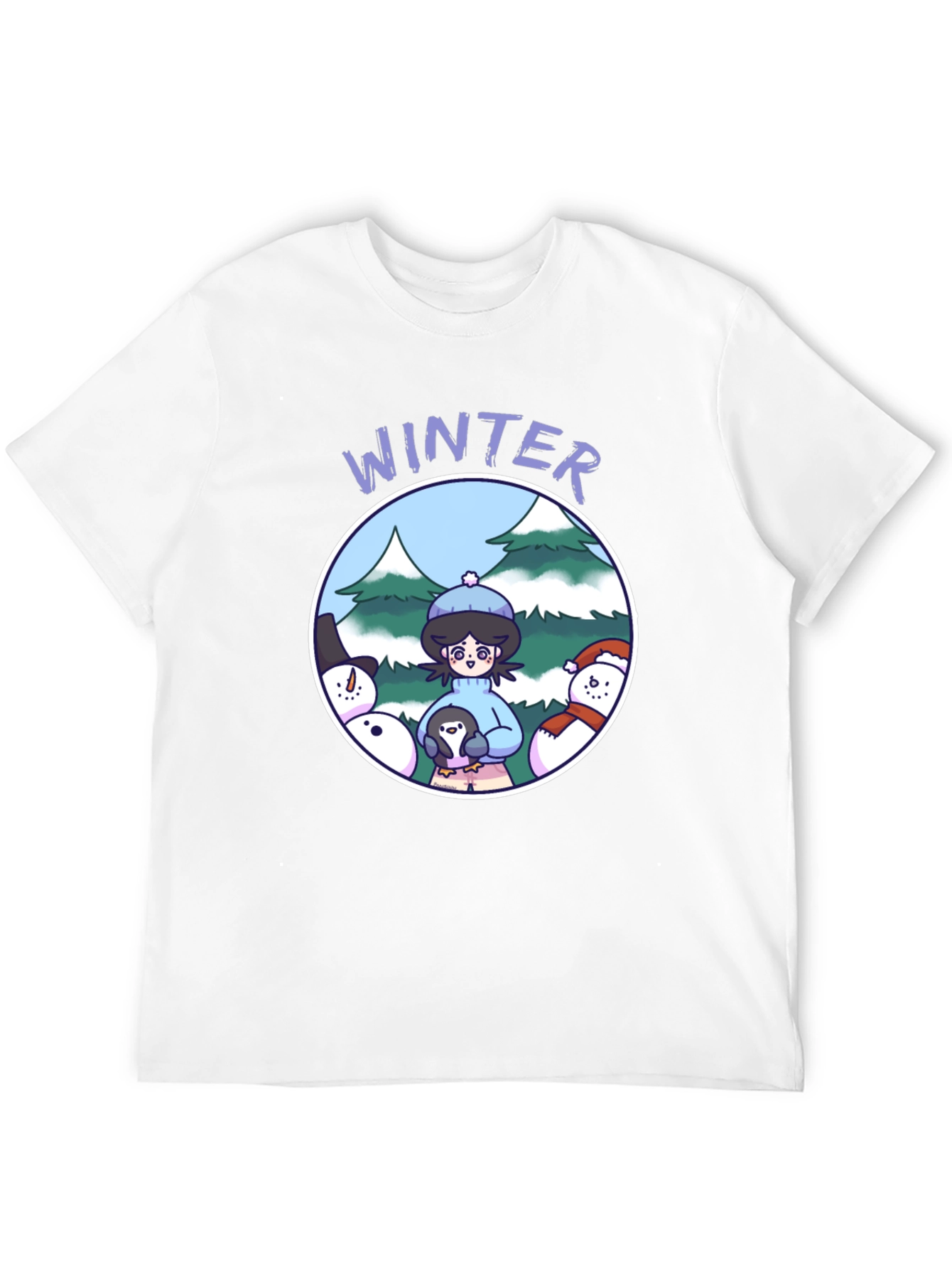 Winter Scene Graphic Tee - Cute Holiday Shirt