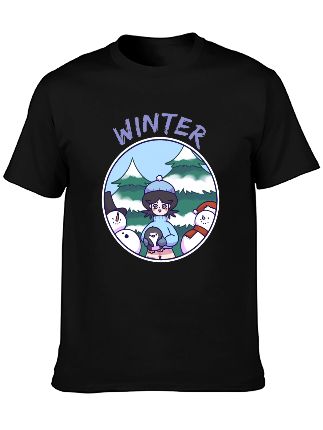 Winter Scene Graphic Tee - Cute Holiday Shirt