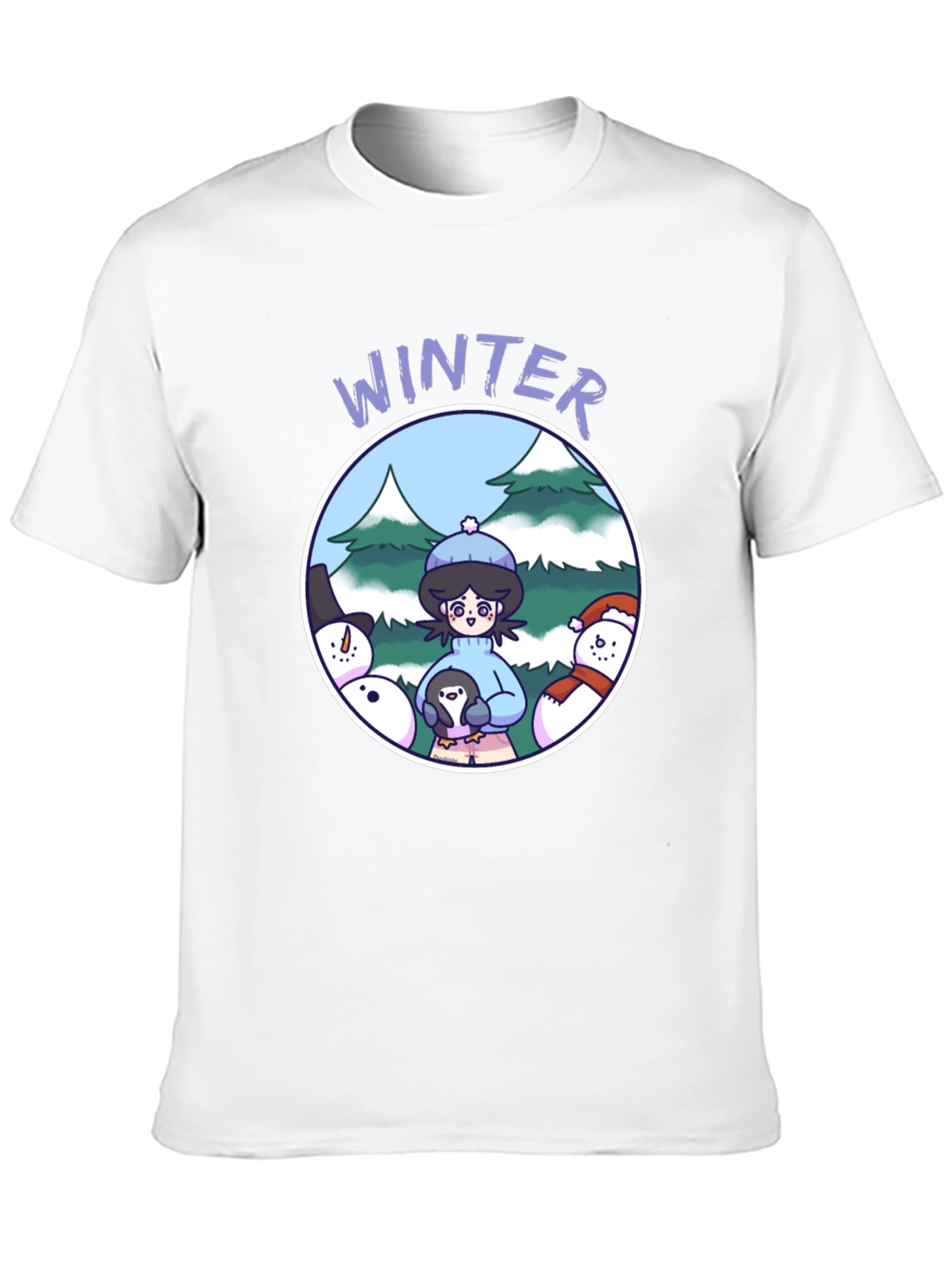 Winter Scene Graphic Tee - Cute Holiday Shirt