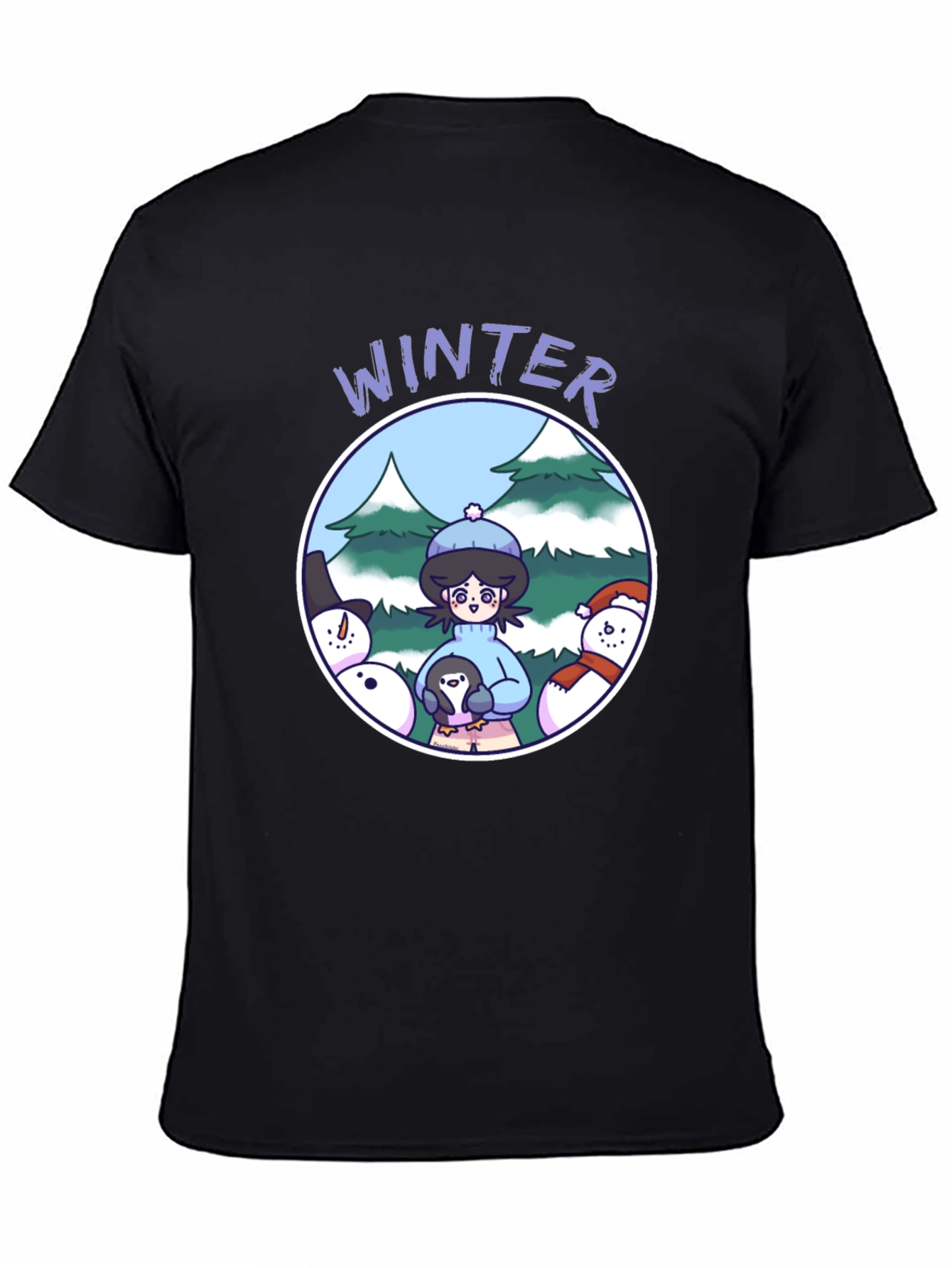 Winter Scene Graphic Tee - Cute Holiday Shirt
