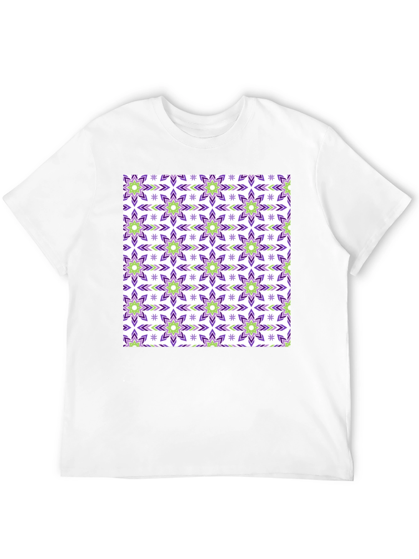 Patterned Crew Neck T-Shirt