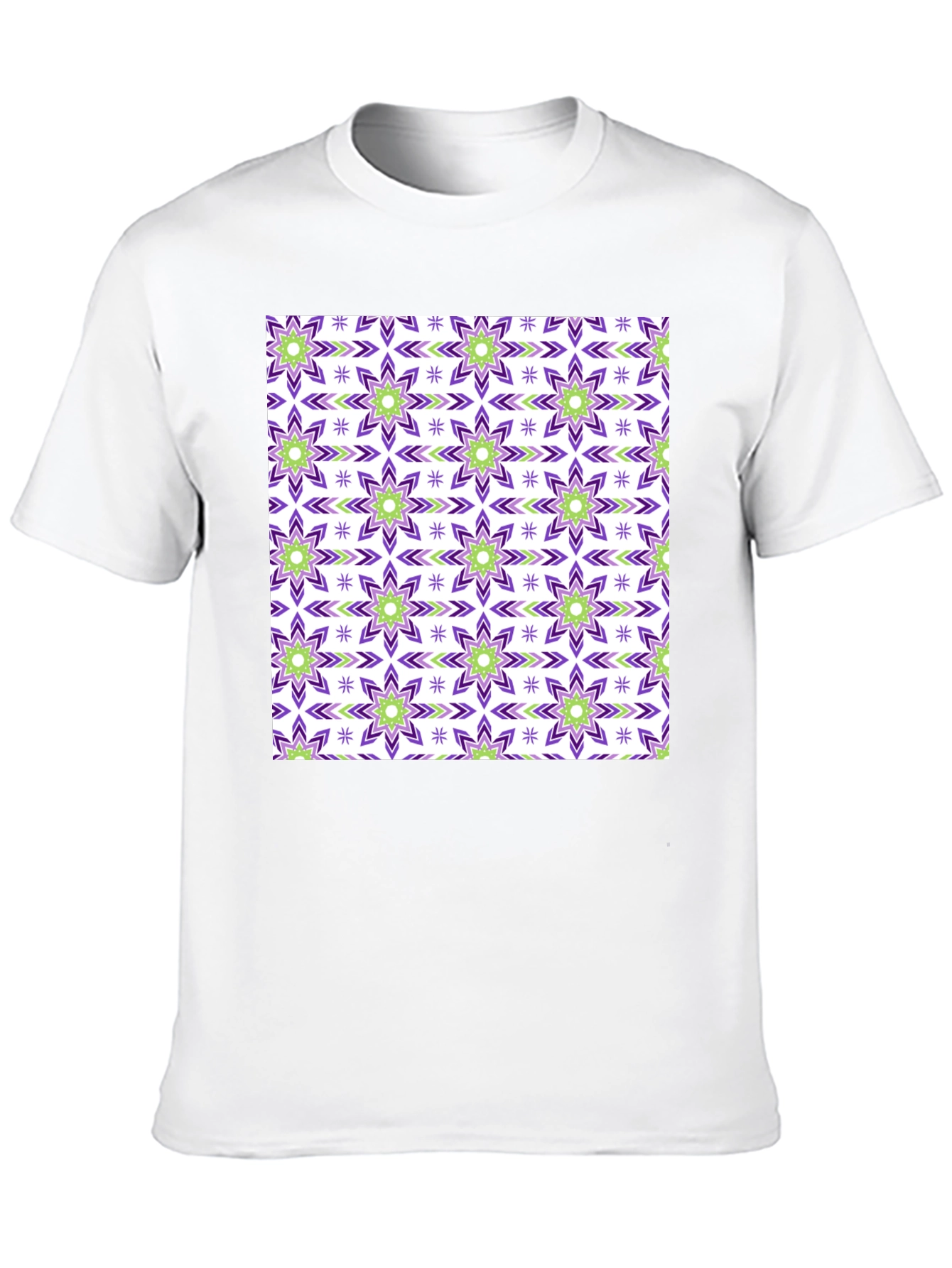 Patterned Crew Neck T-Shirt