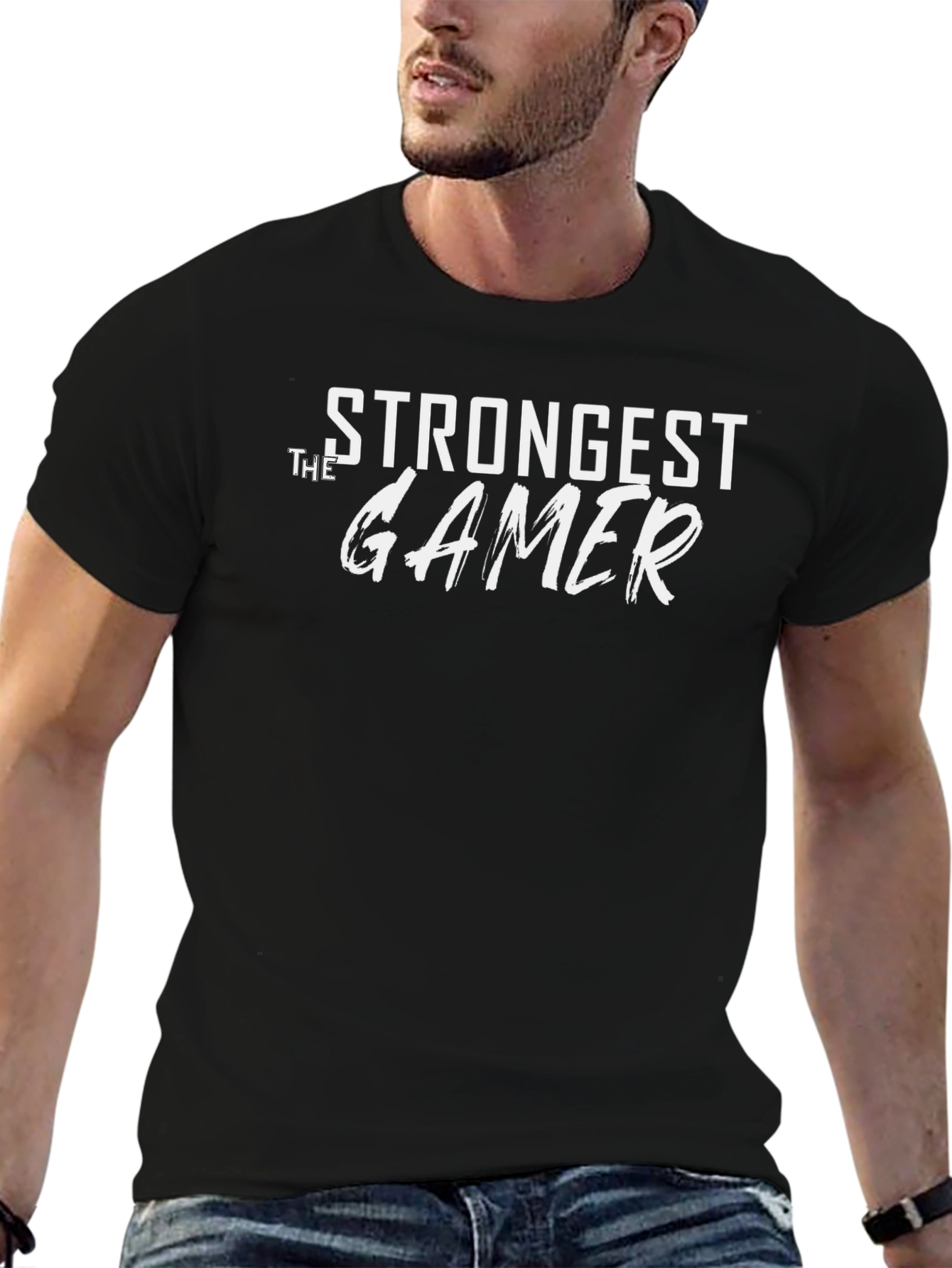 Strongest Gamer Black T-Shirt