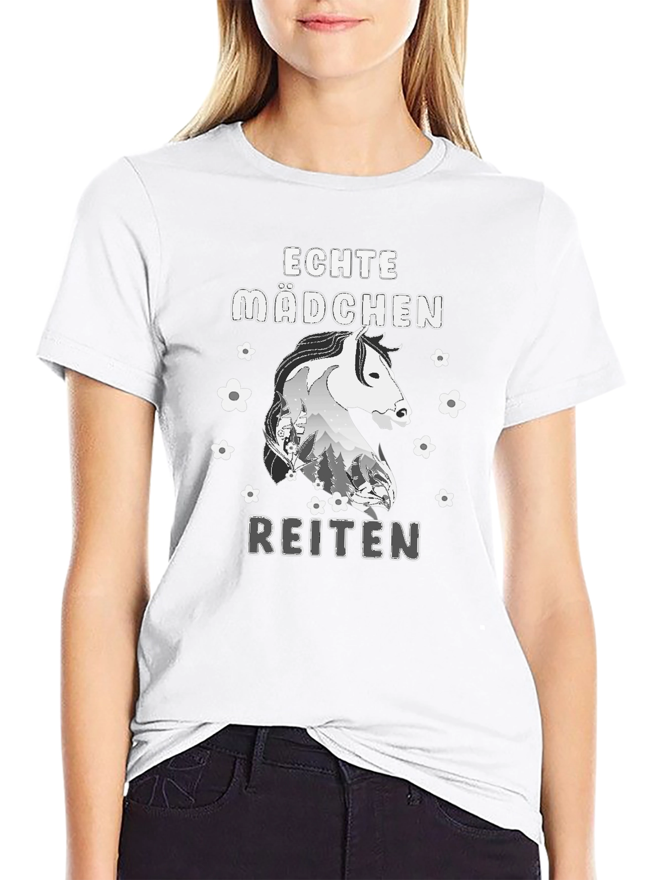 Echte Madchen Reiten Horse T-Shirt