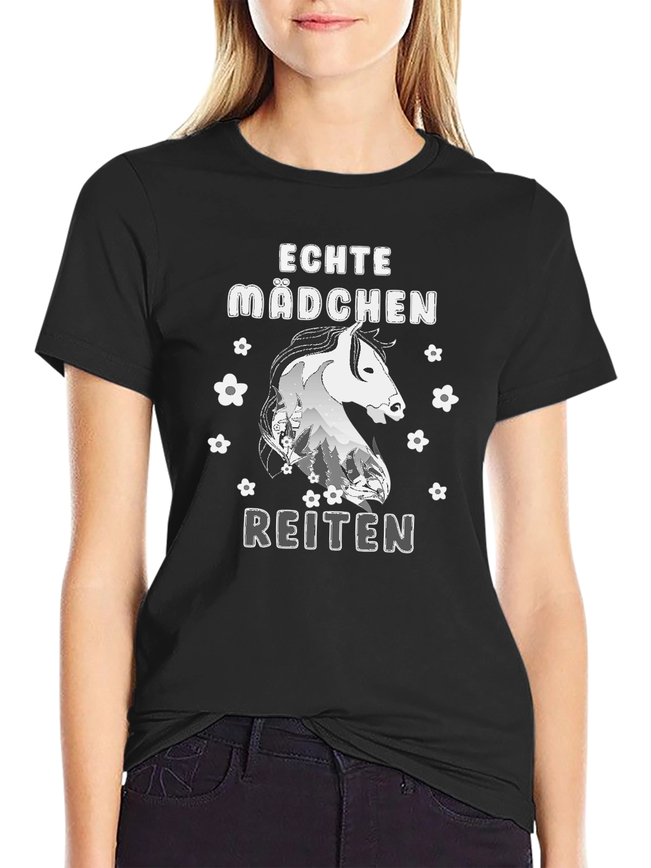 Echte Madchen Reiten Horse T-Shirt