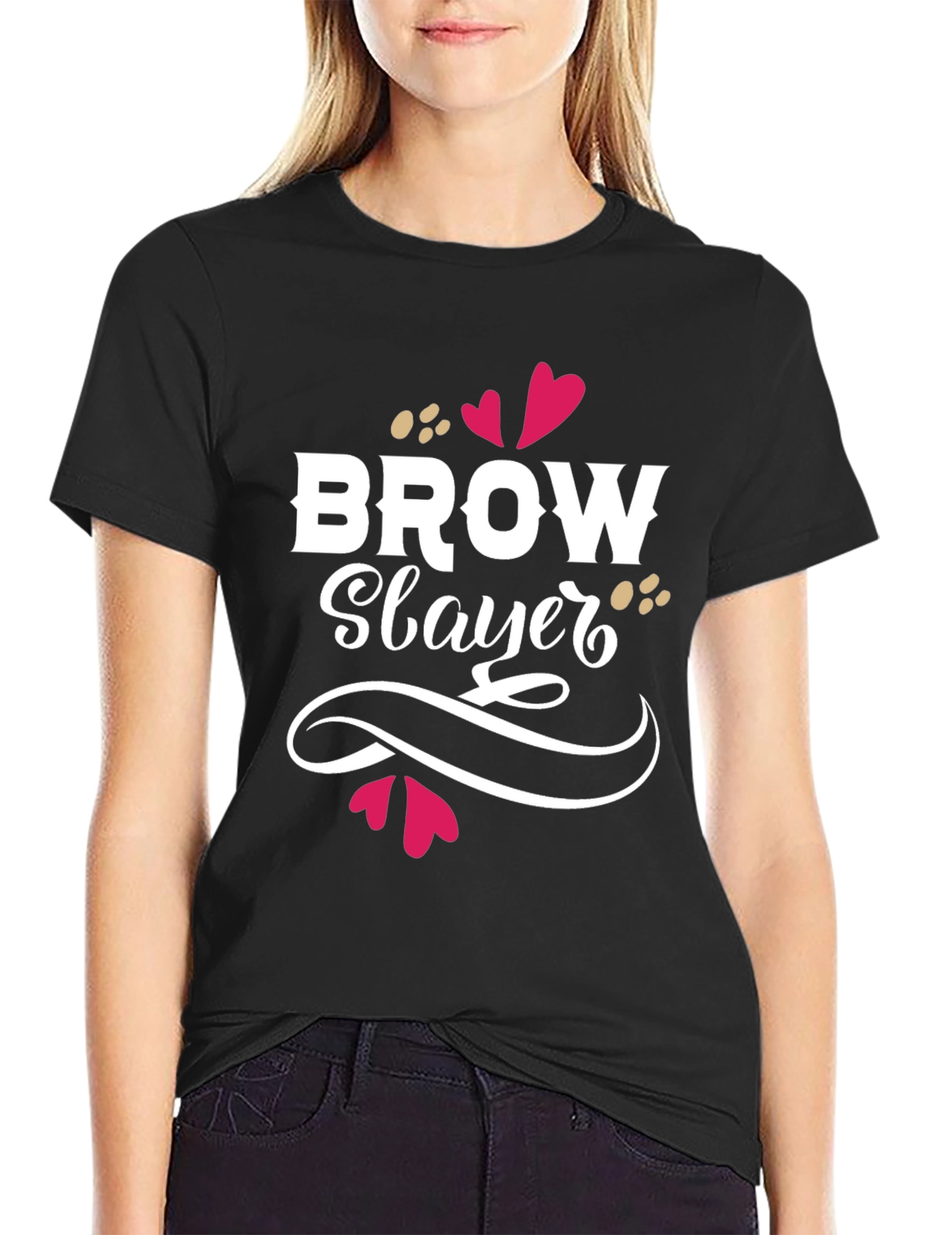 Brow Slayer Graphic Tee - Unisex Black T-Shirt