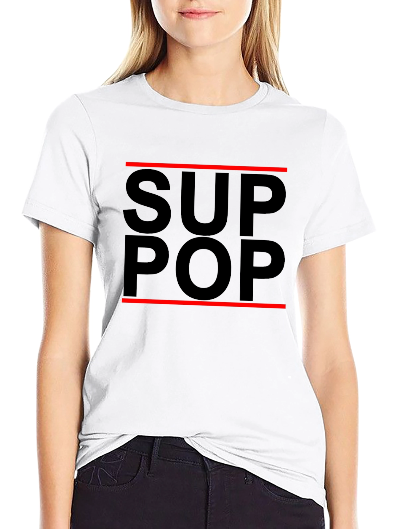 Sup Pop Graphic T-Shirt - Trendy Casual Wear