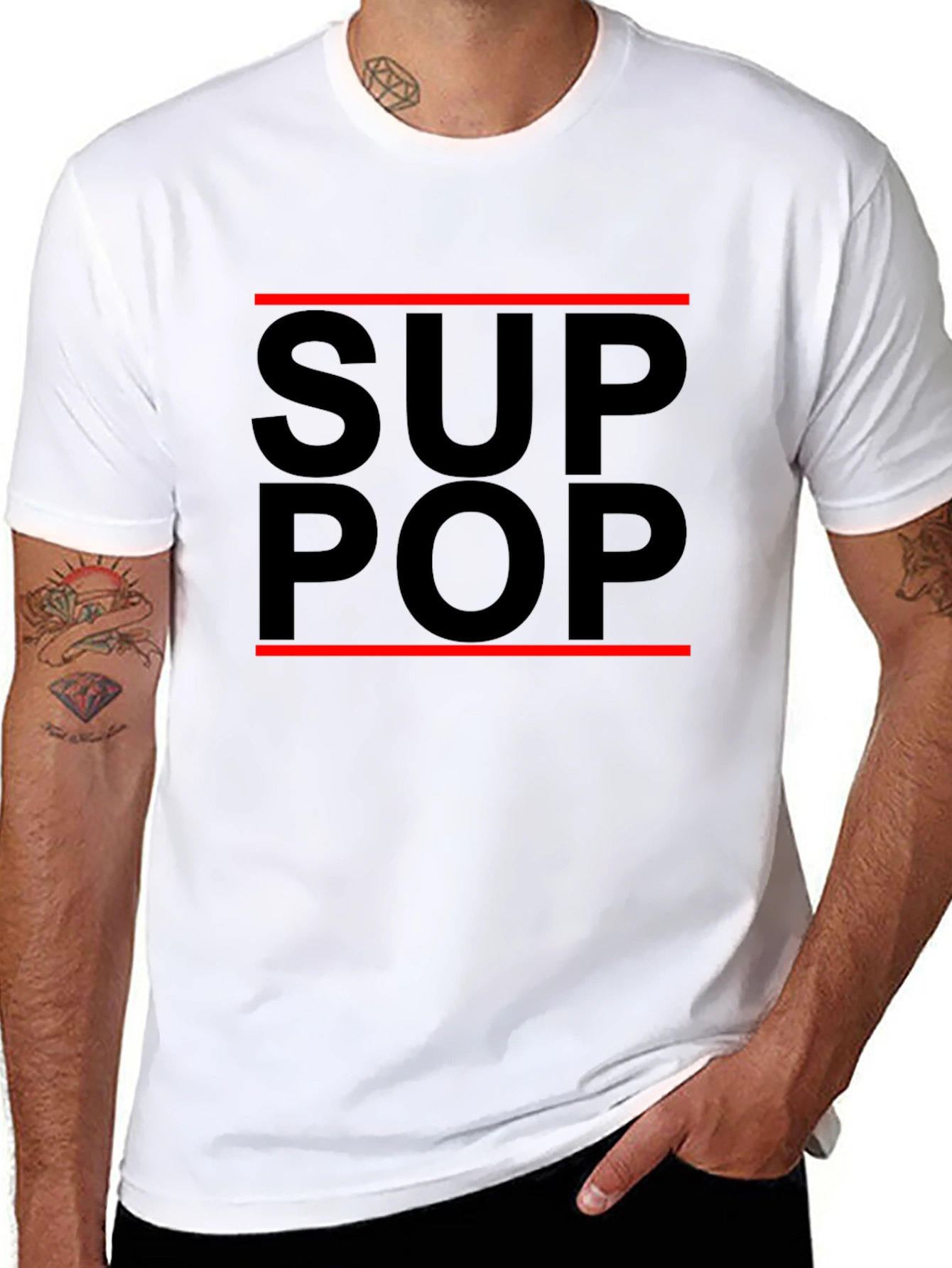 Sup Pop Graphic T-Shirt - Trendy Casual Wear