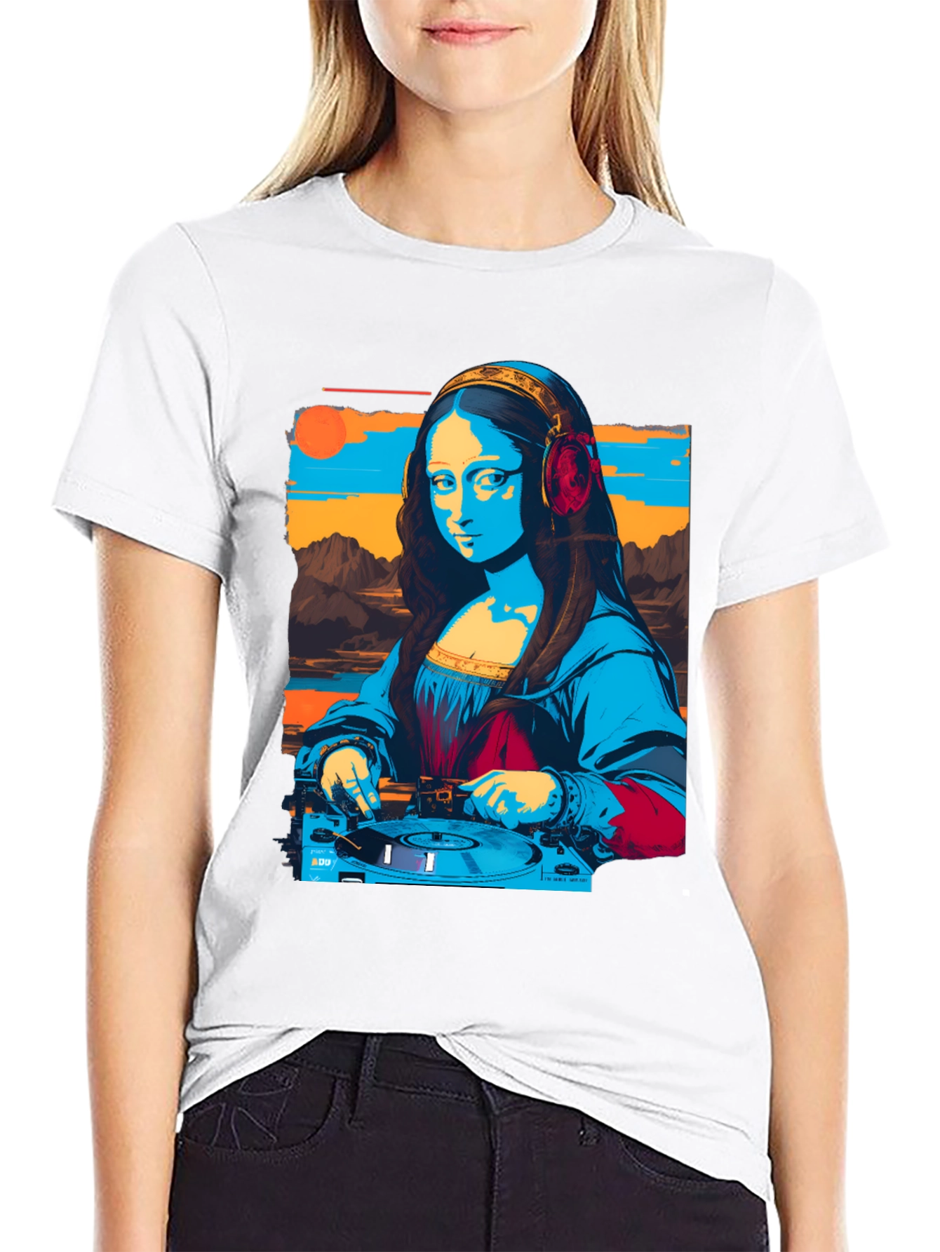 DJ Mona Lisa Graphic Tee - Unique Art T-Shirt