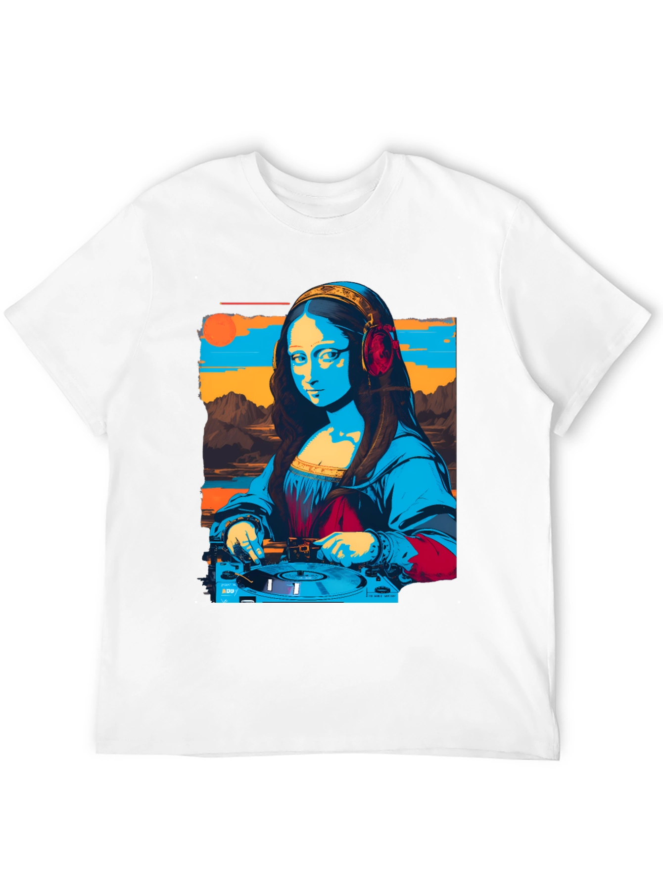 DJ Mona Lisa Graphic Tee - Unique Art T-Shirt