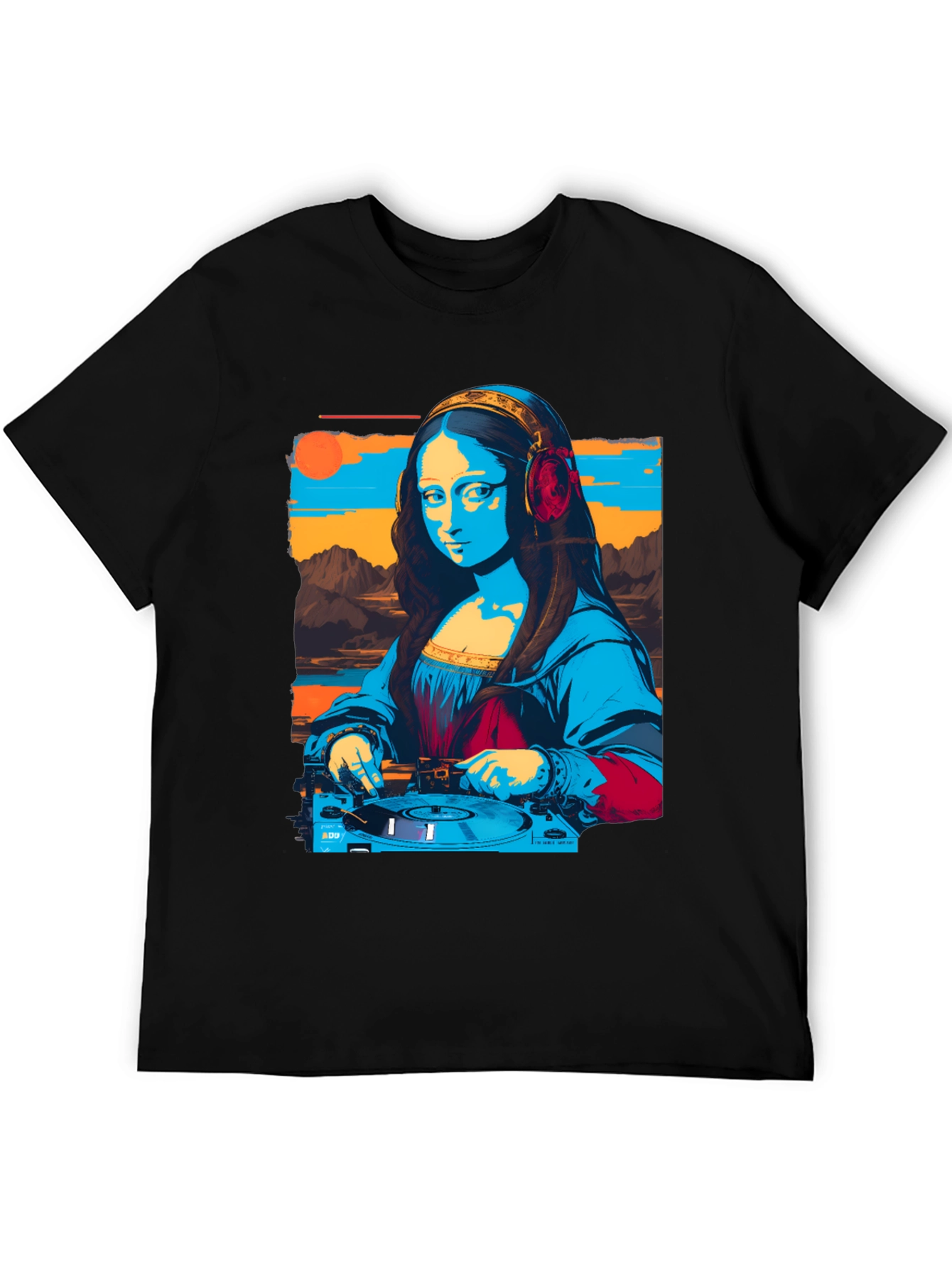 DJ Mona Lisa Graphic Tee - Unique Art T-Shirt