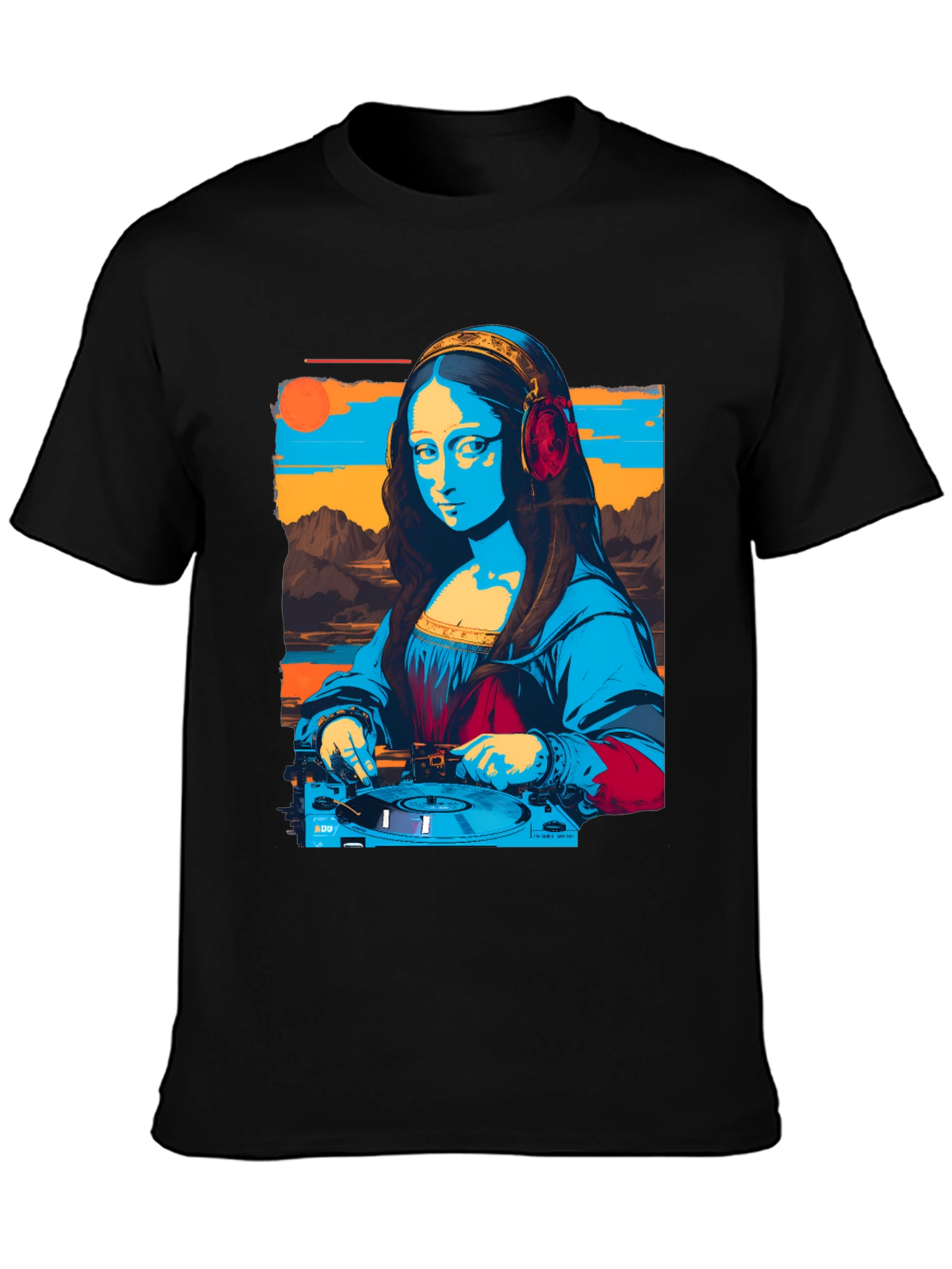DJ Mona Lisa Graphic Tee - Unique Art T-Shirt