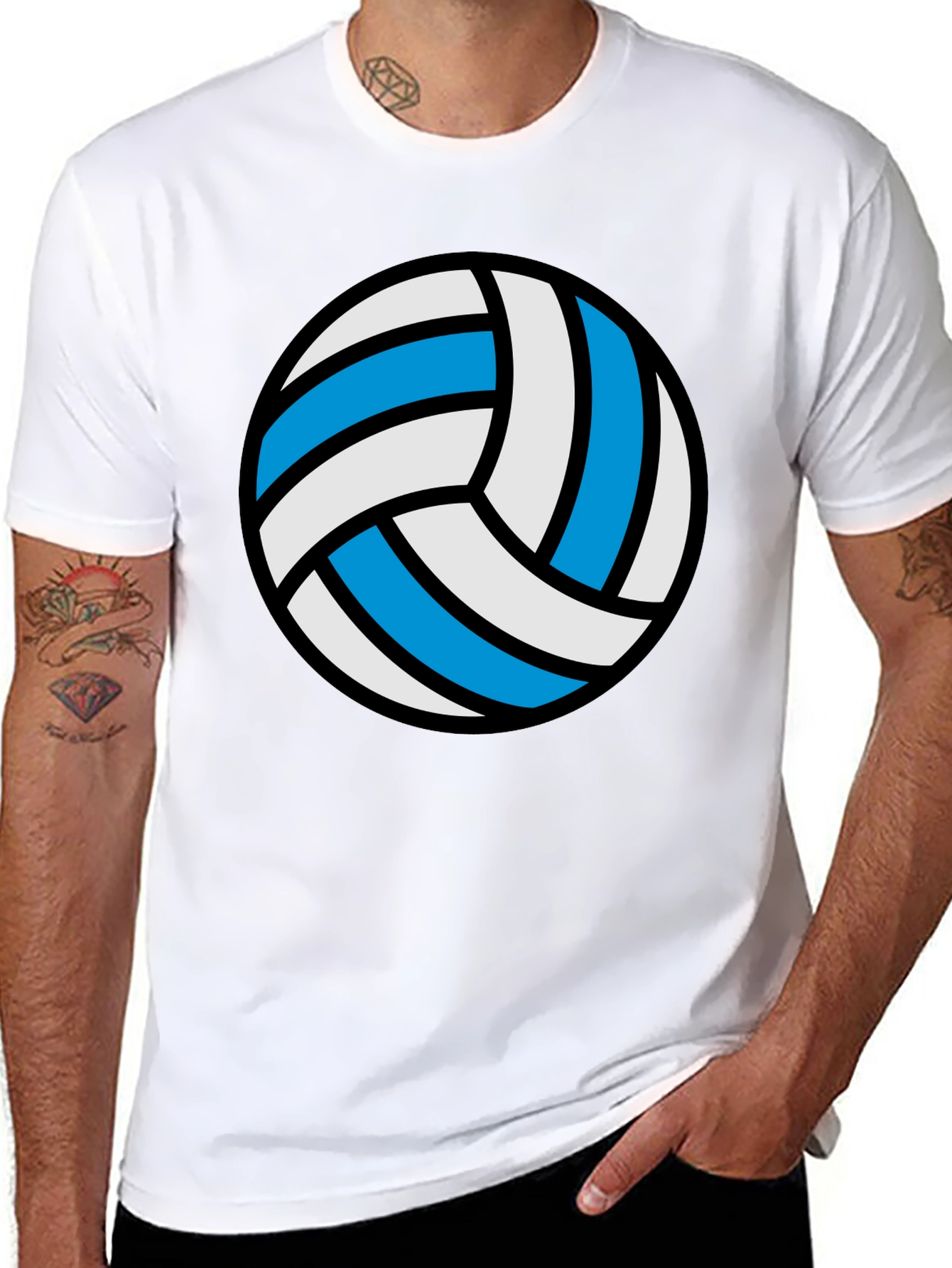 Volleyball Graphic Tee - Black Cotton Shirt