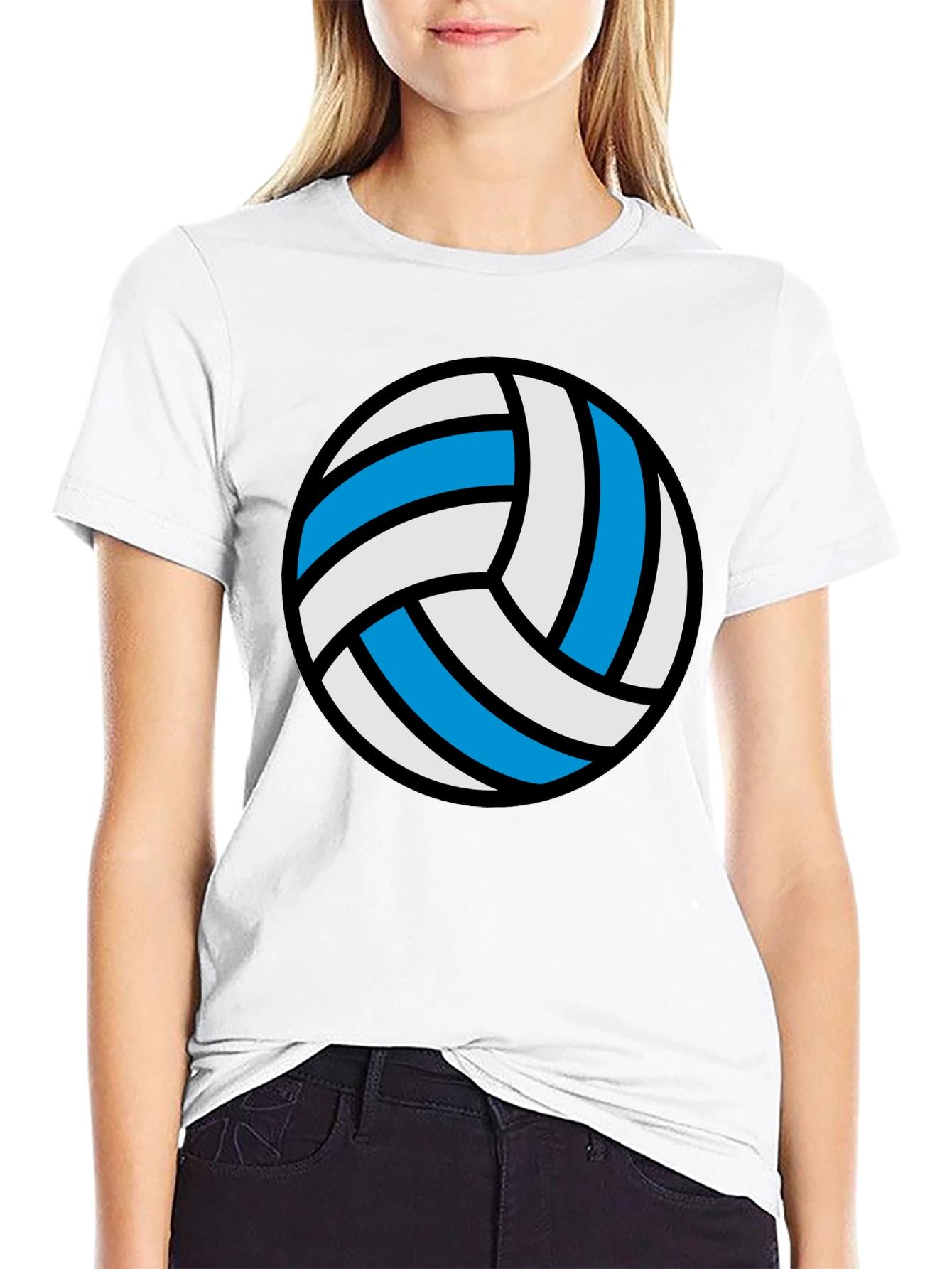 Volleyball Graphic Tee - Black Cotton Shirt