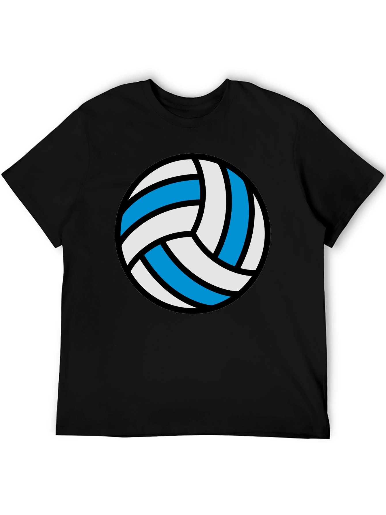 Volleyball Graphic Tee - Black Cotton Shirt
