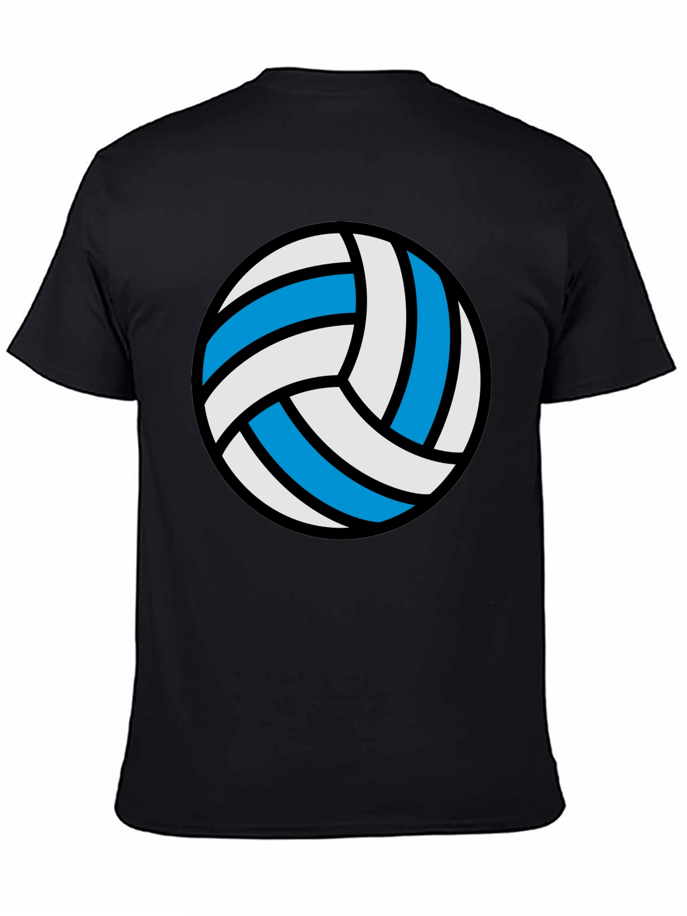 Volleyball Graphic Tee - Black Cotton Shirt
