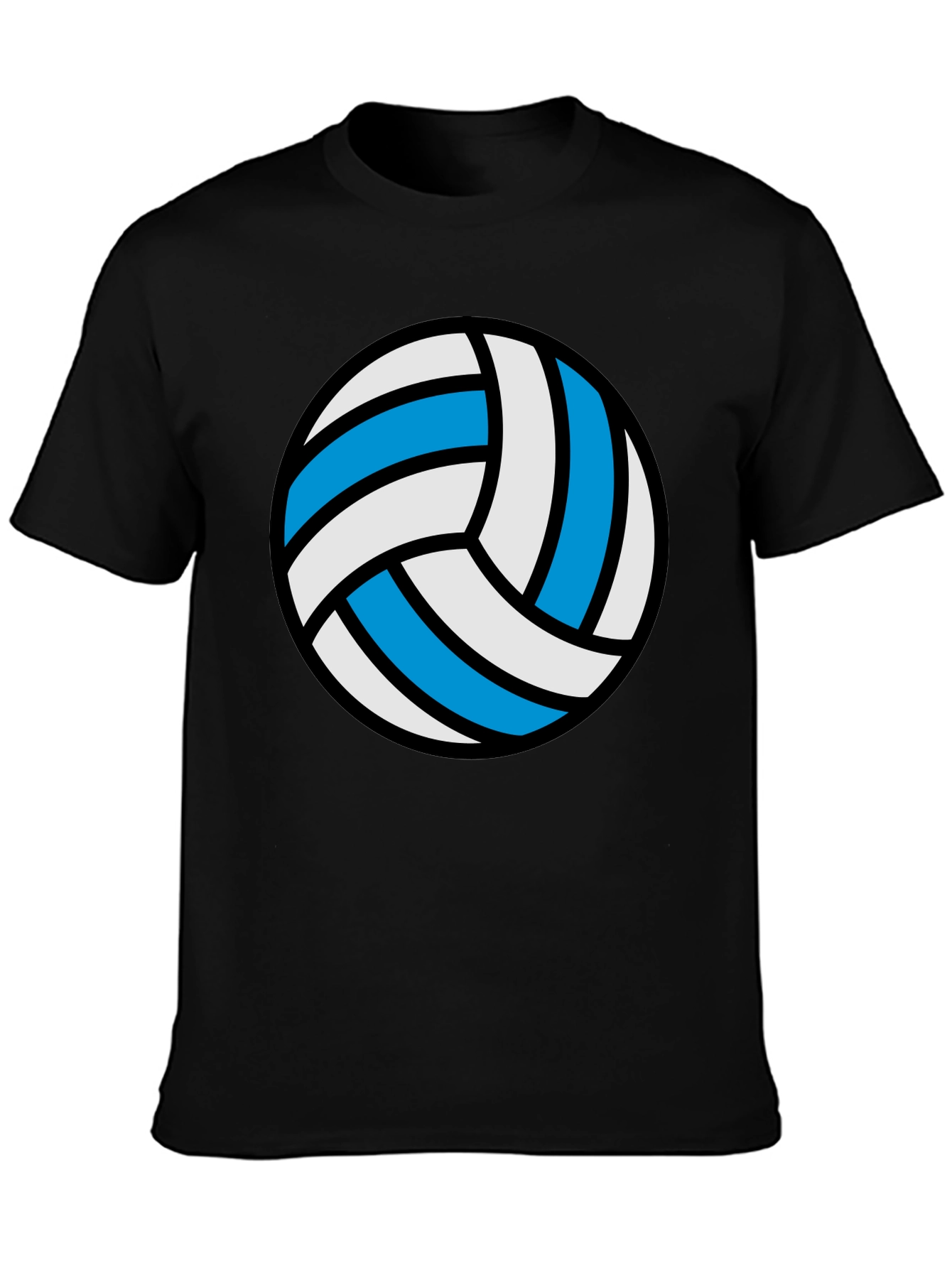 Volleyball Graphic Tee - Black Cotton Shirt