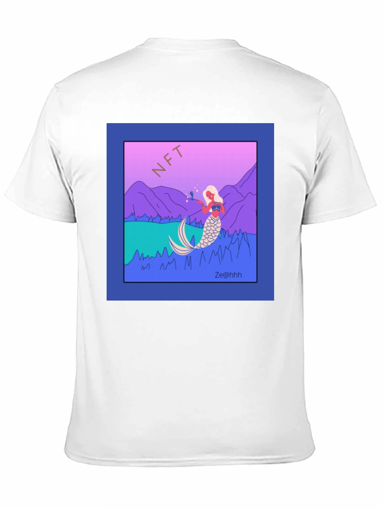 NFT Mermaid Graphic T-Shirt - Black