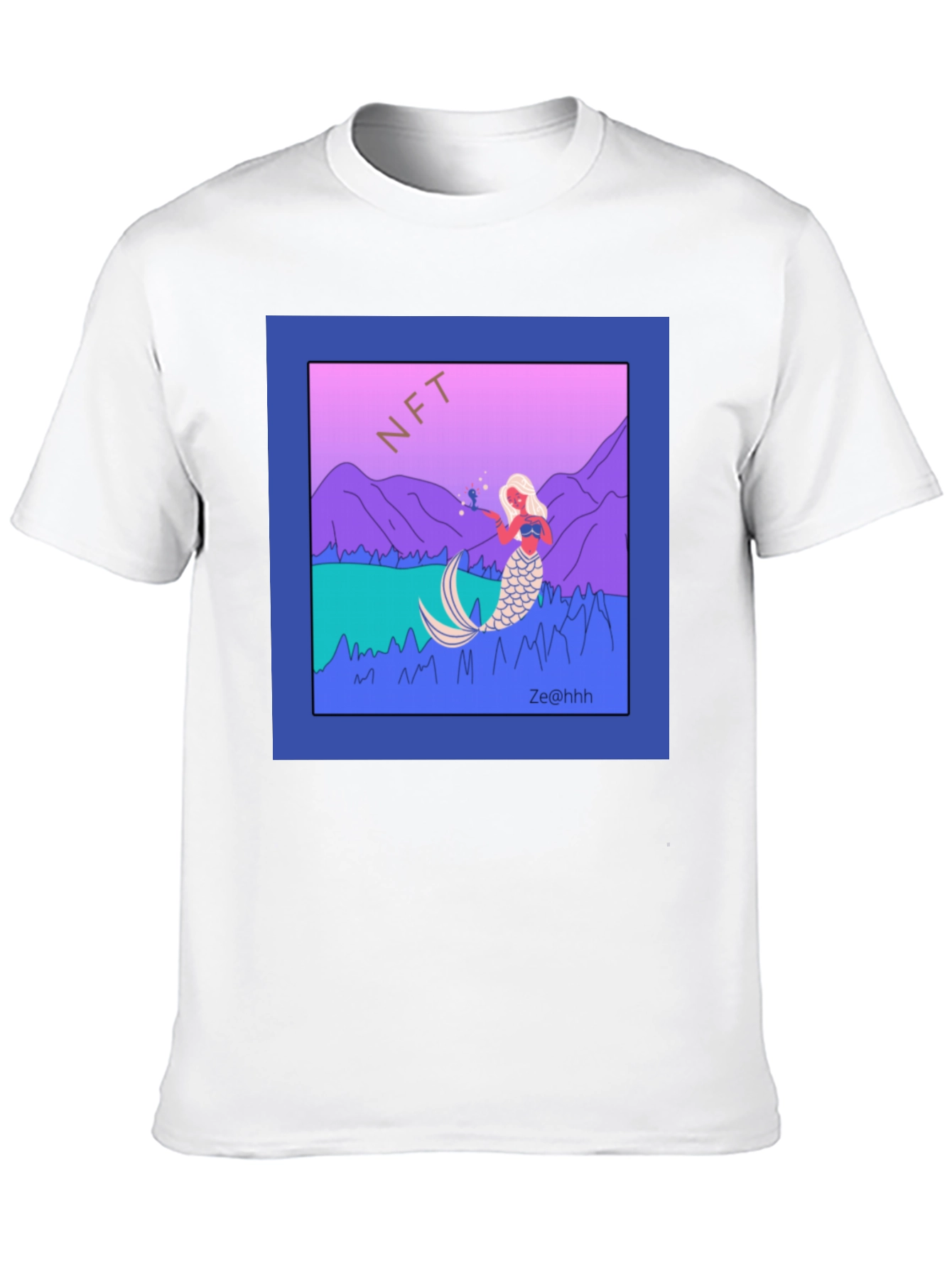 NFT Mermaid Graphic T-Shirt - Black