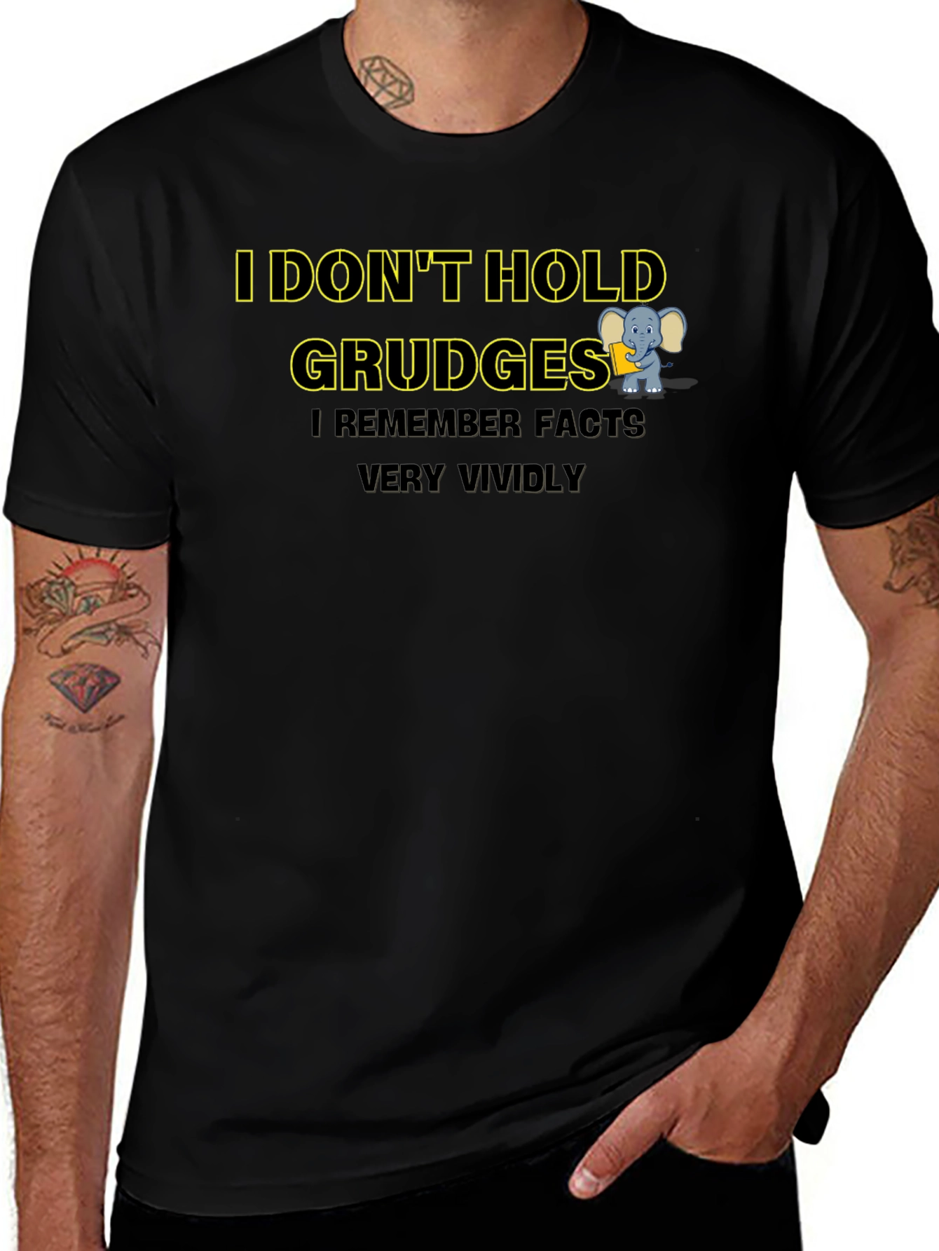 Funny Grudges Facts Elephant Graphic Tee