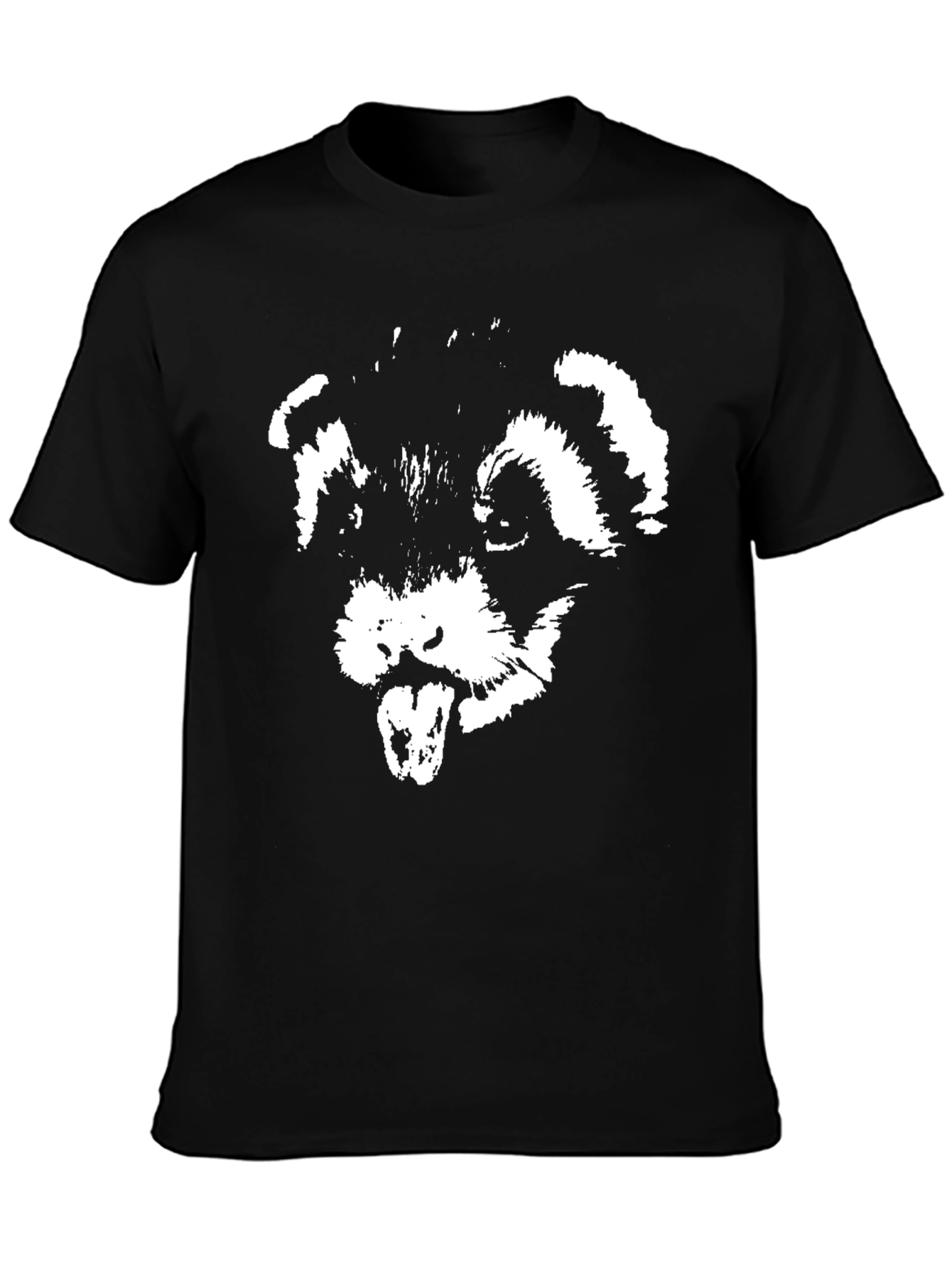 Black T-Shirt with White Ferret Graphic