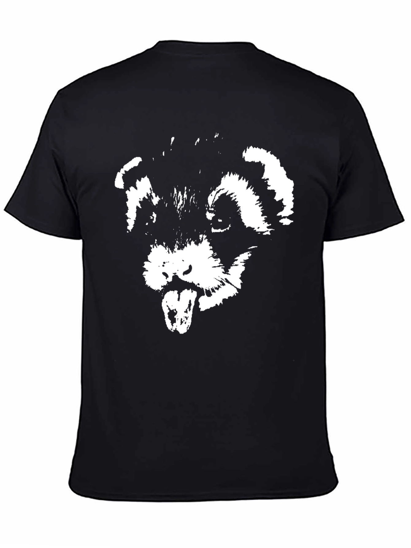 Black T-Shirt with White Ferret Graphic