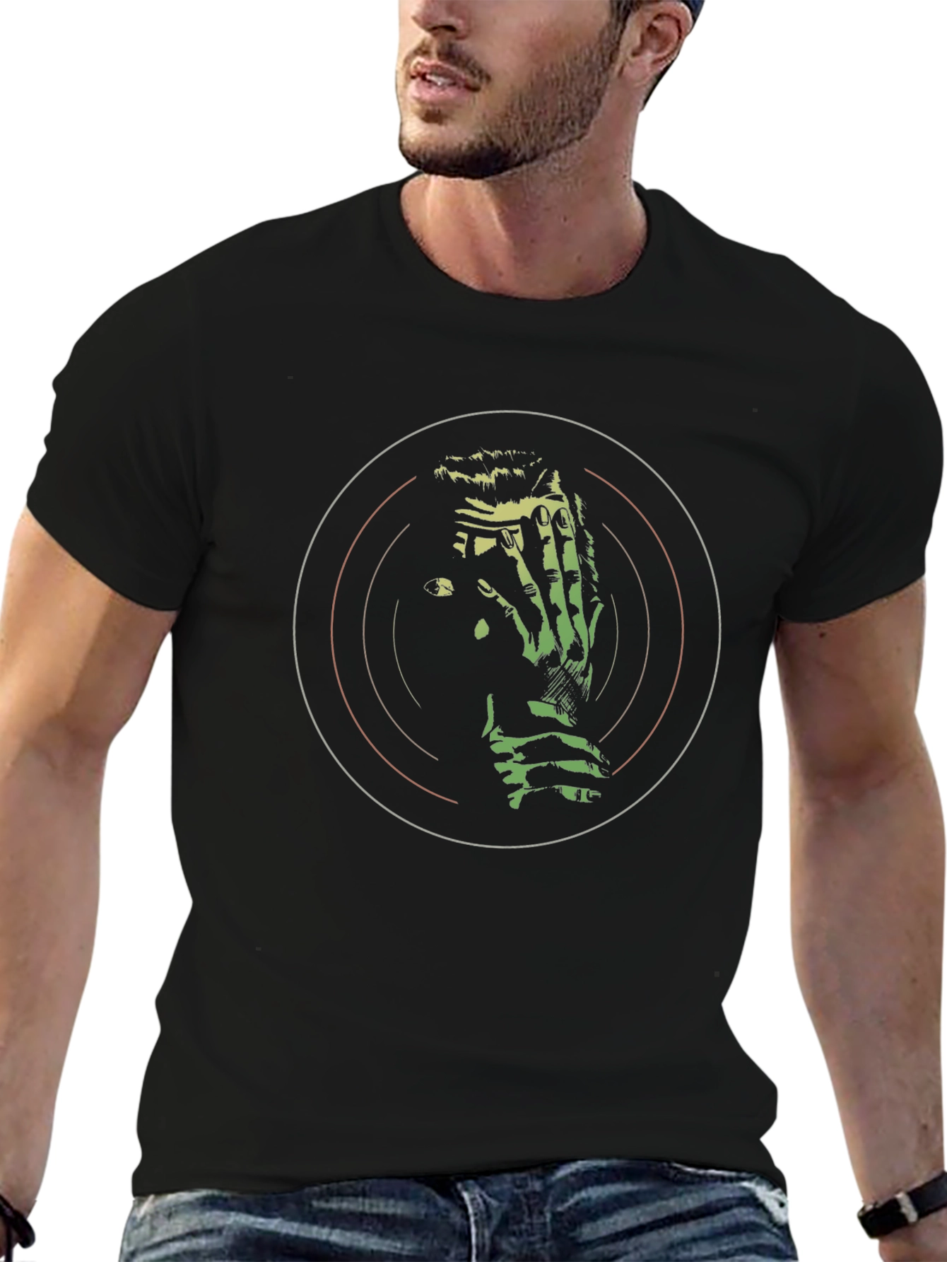 Abstract Graphic Tee - Black Cotton Blend