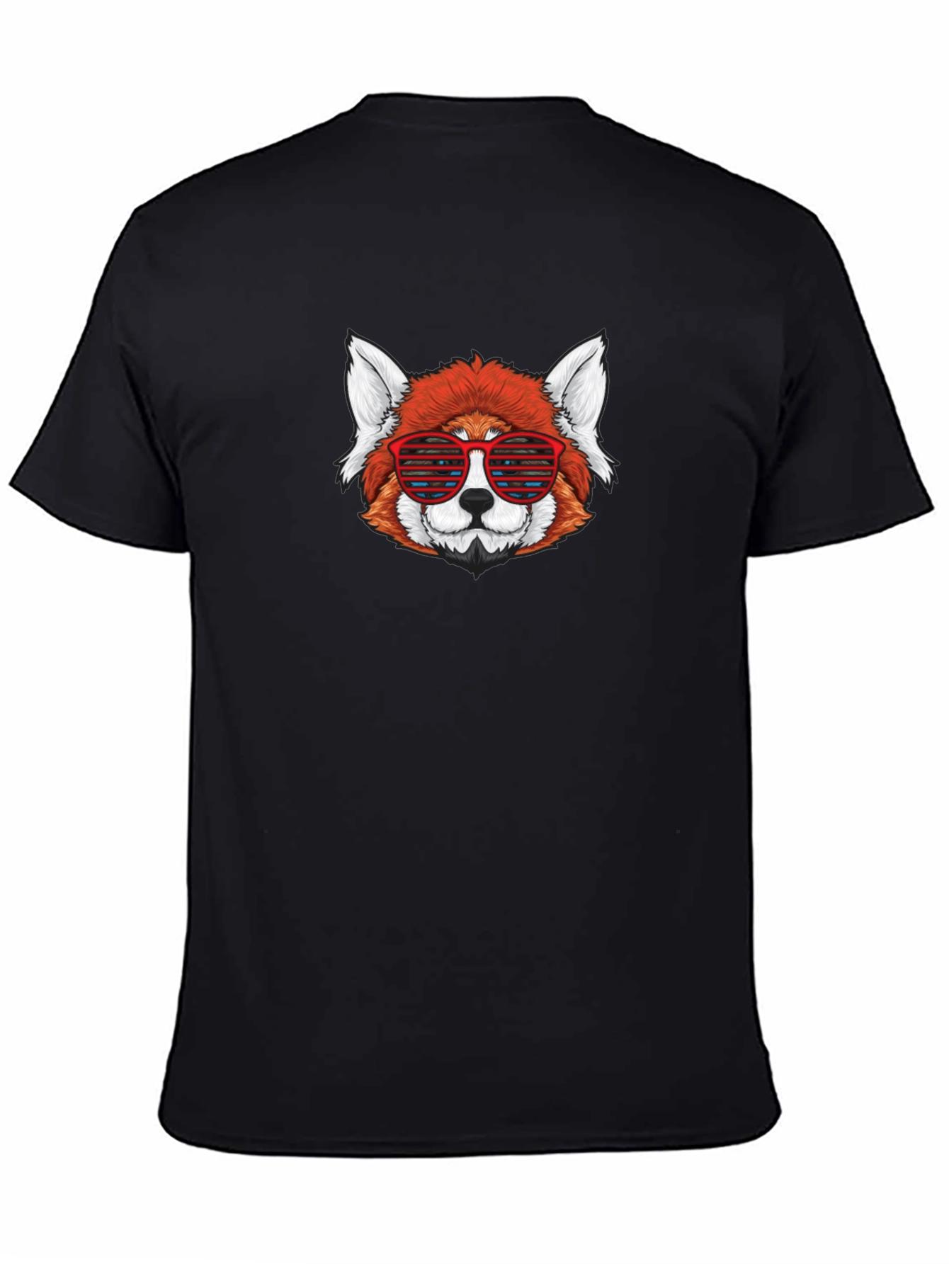 Red Panda Sunglasses Black T-Shirt