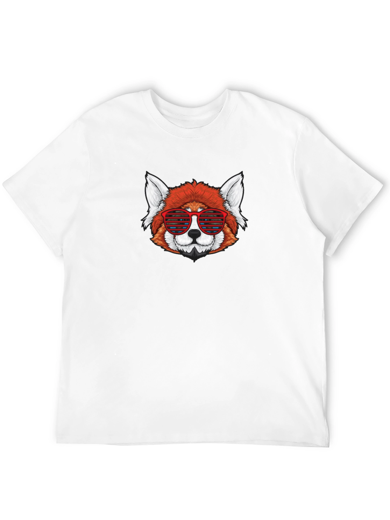 Red Panda Sunglasses Black T-Shirt