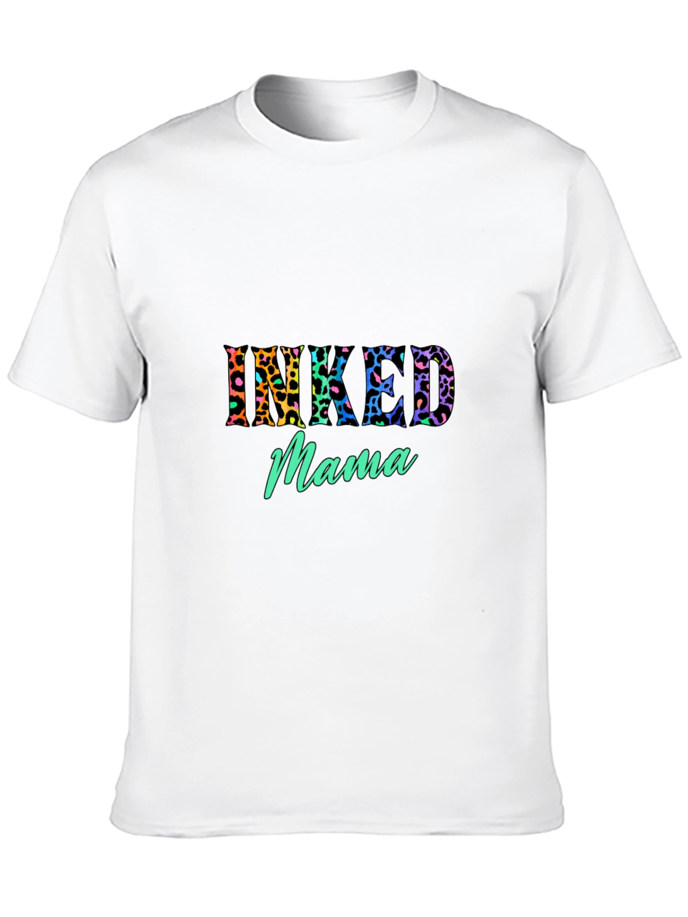 Inked Mama Graphic Tee - Leopard Print Design