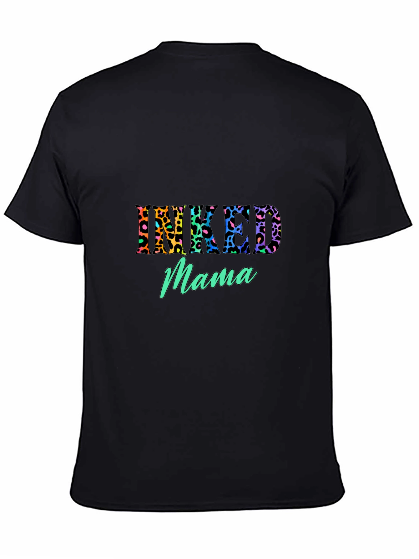 Inked Mama Graphic Tee - Leopard Print Design