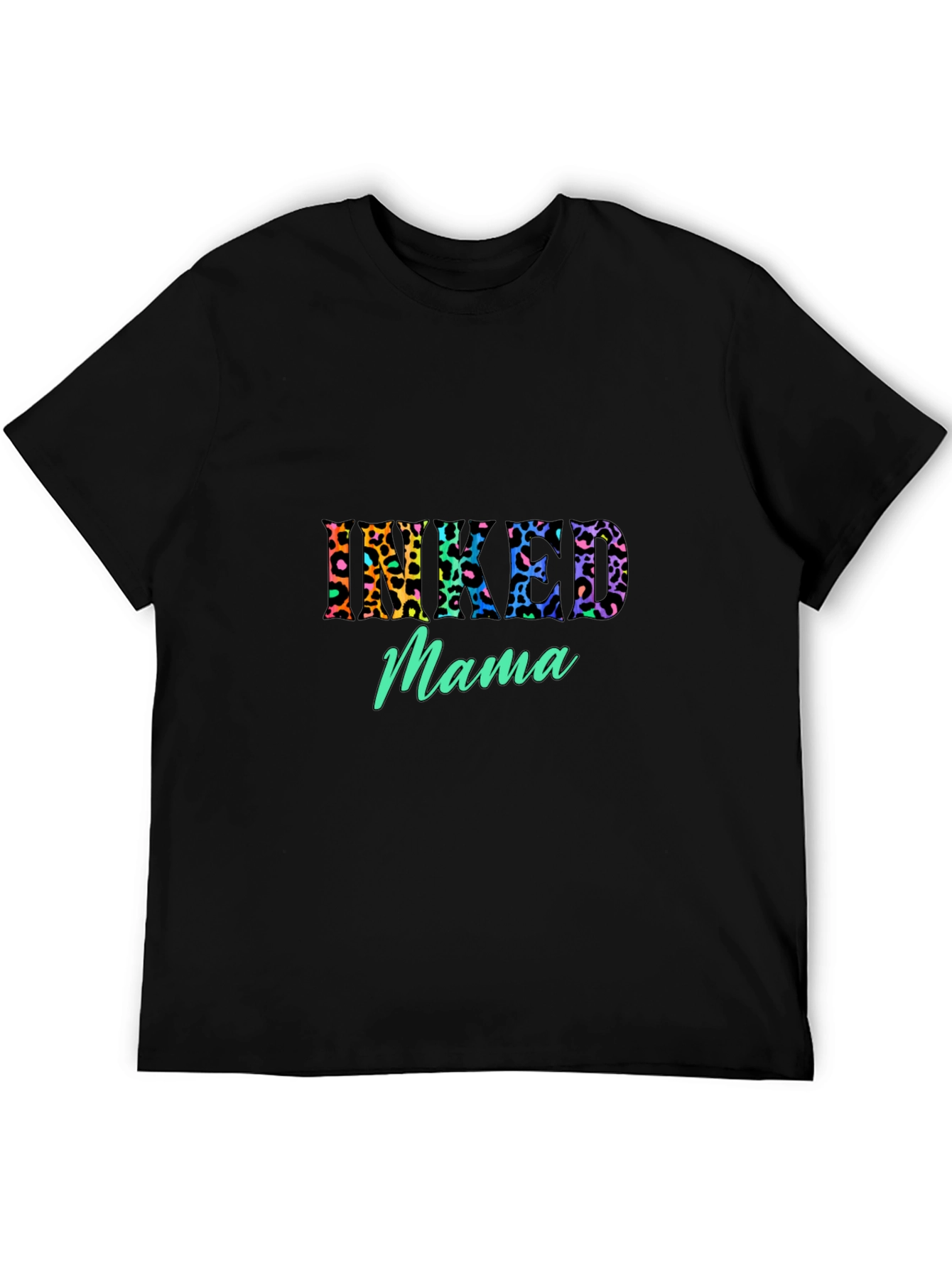 Inked Mama Graphic Tee - Leopard Print Design