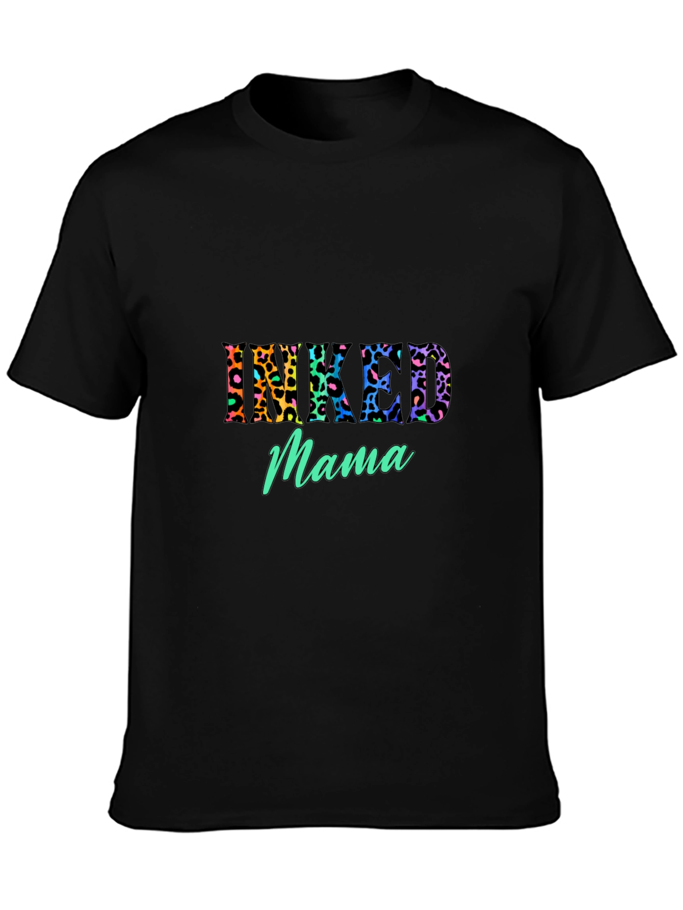 Inked Mama Graphic Tee - Leopard Print Design
