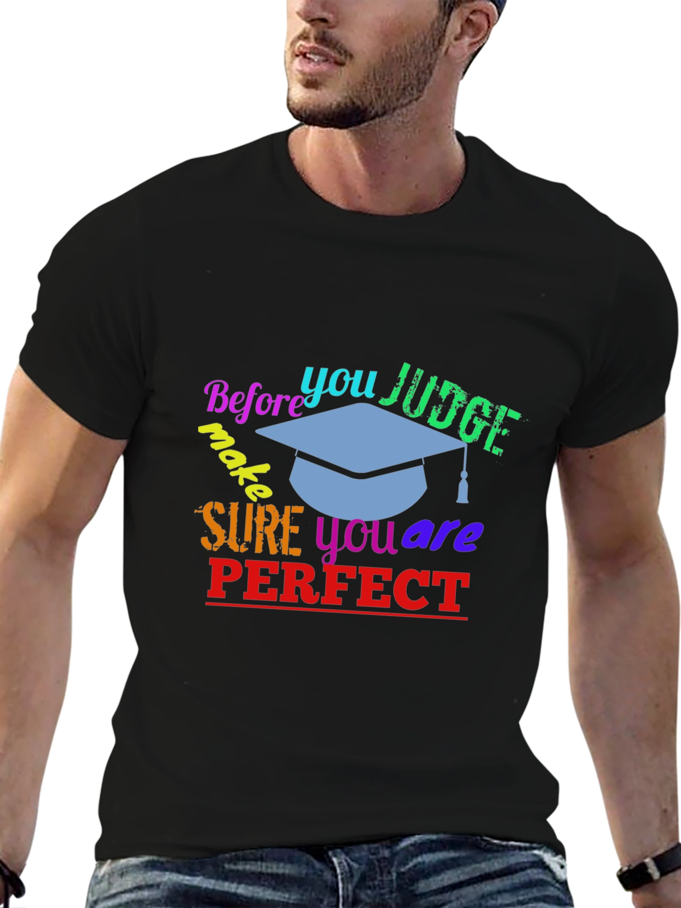 Judge Less Black Graphic Tee