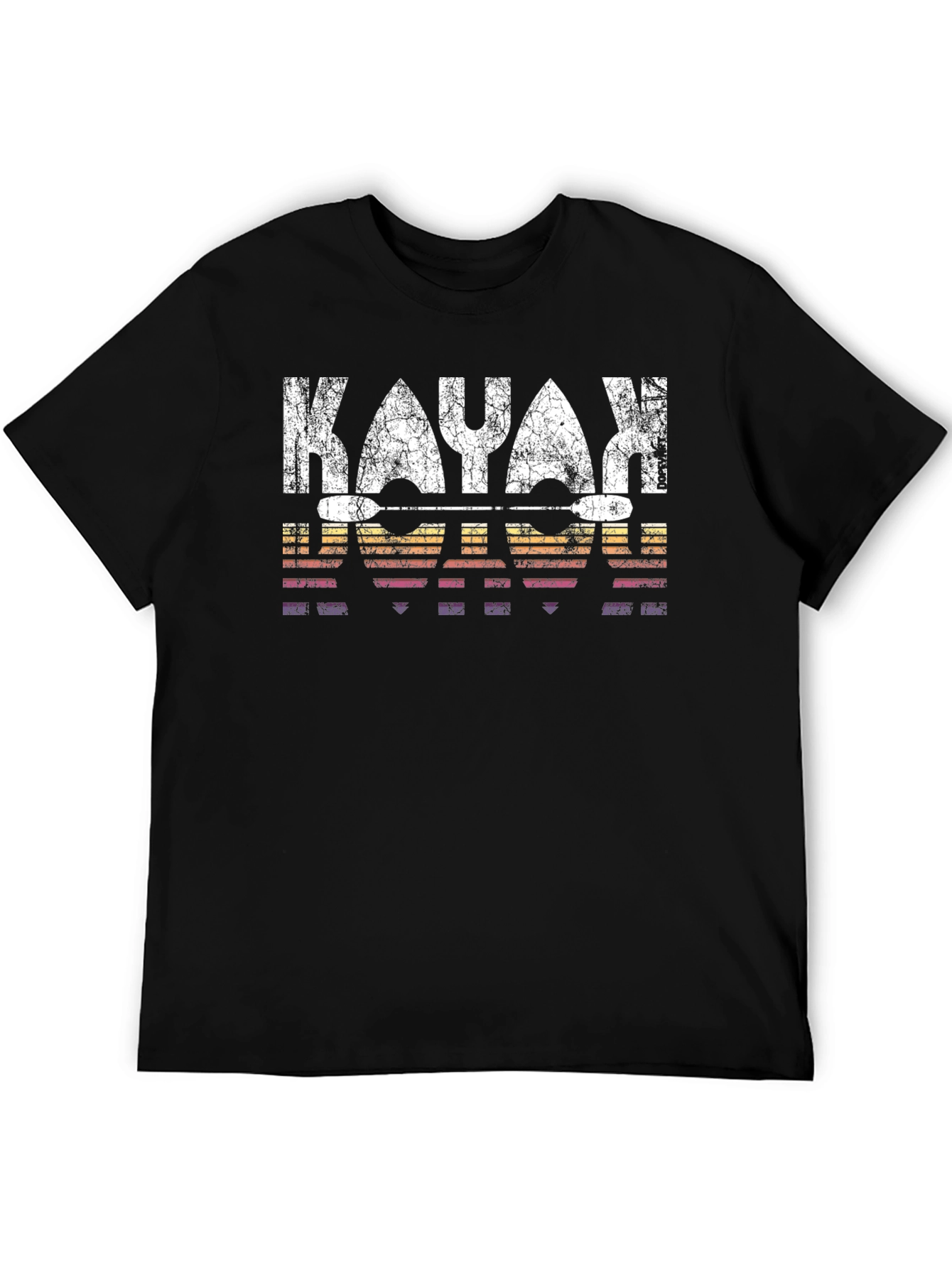Retro Kayak T-Shirt - Distressed Kayaking Design