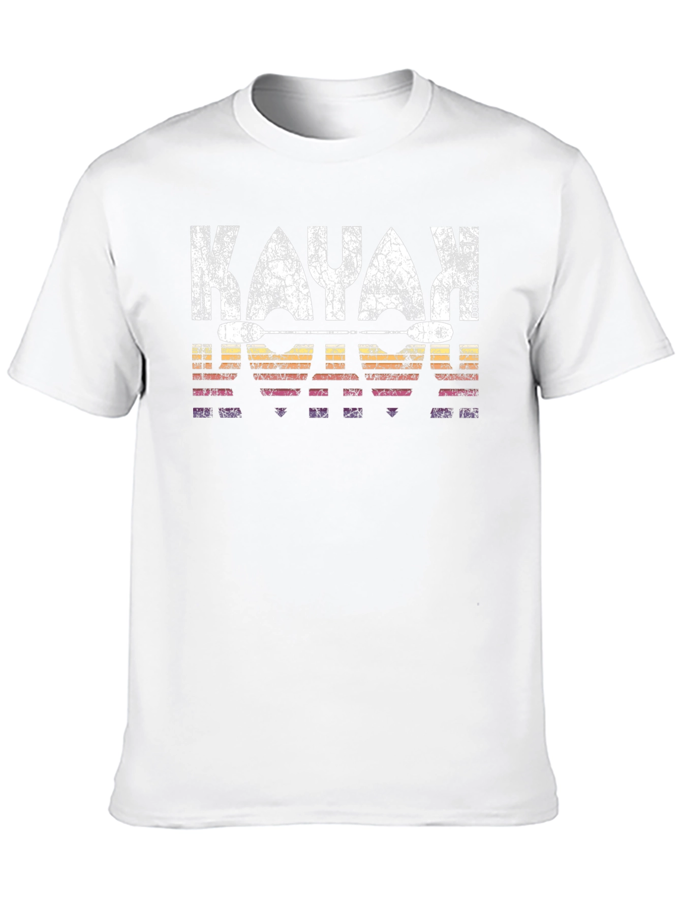 Retro Kayak T-Shirt - Distressed Kayaking Design