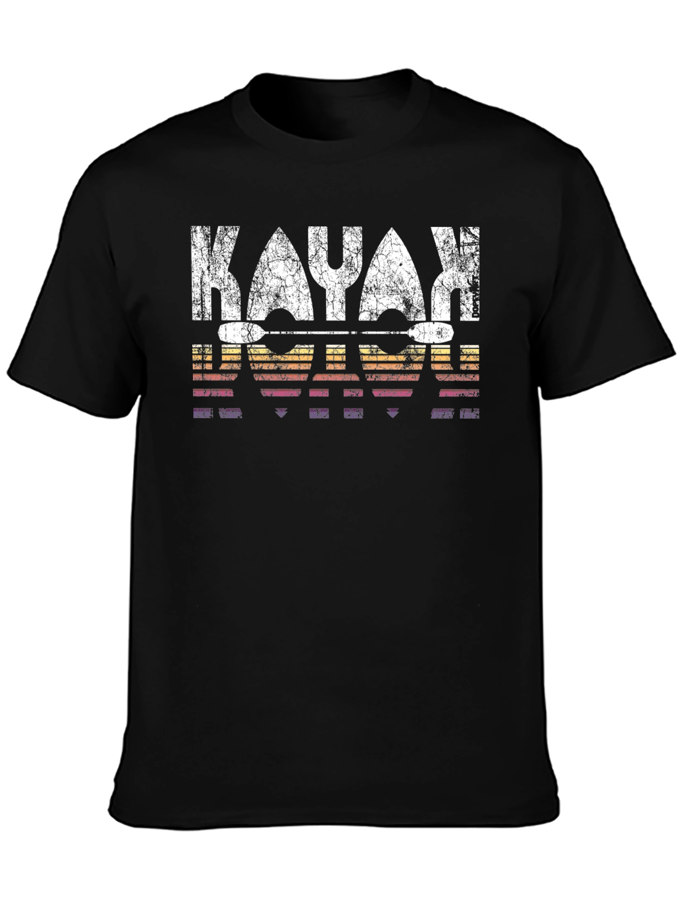 Retro Kayak T-Shirt - Distressed Kayaking Design