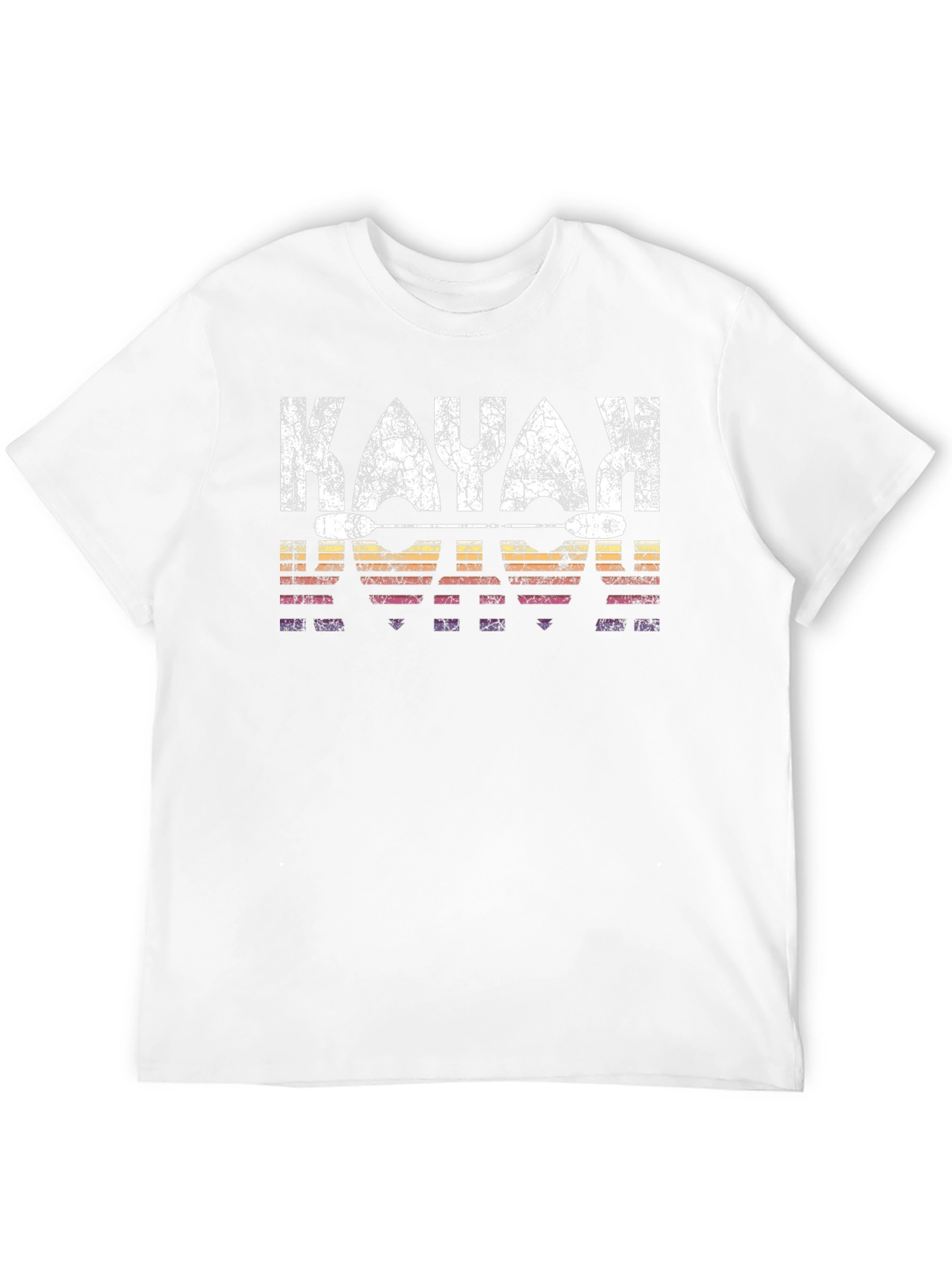 Retro Kayak T-Shirt - Distressed Kayaking Design