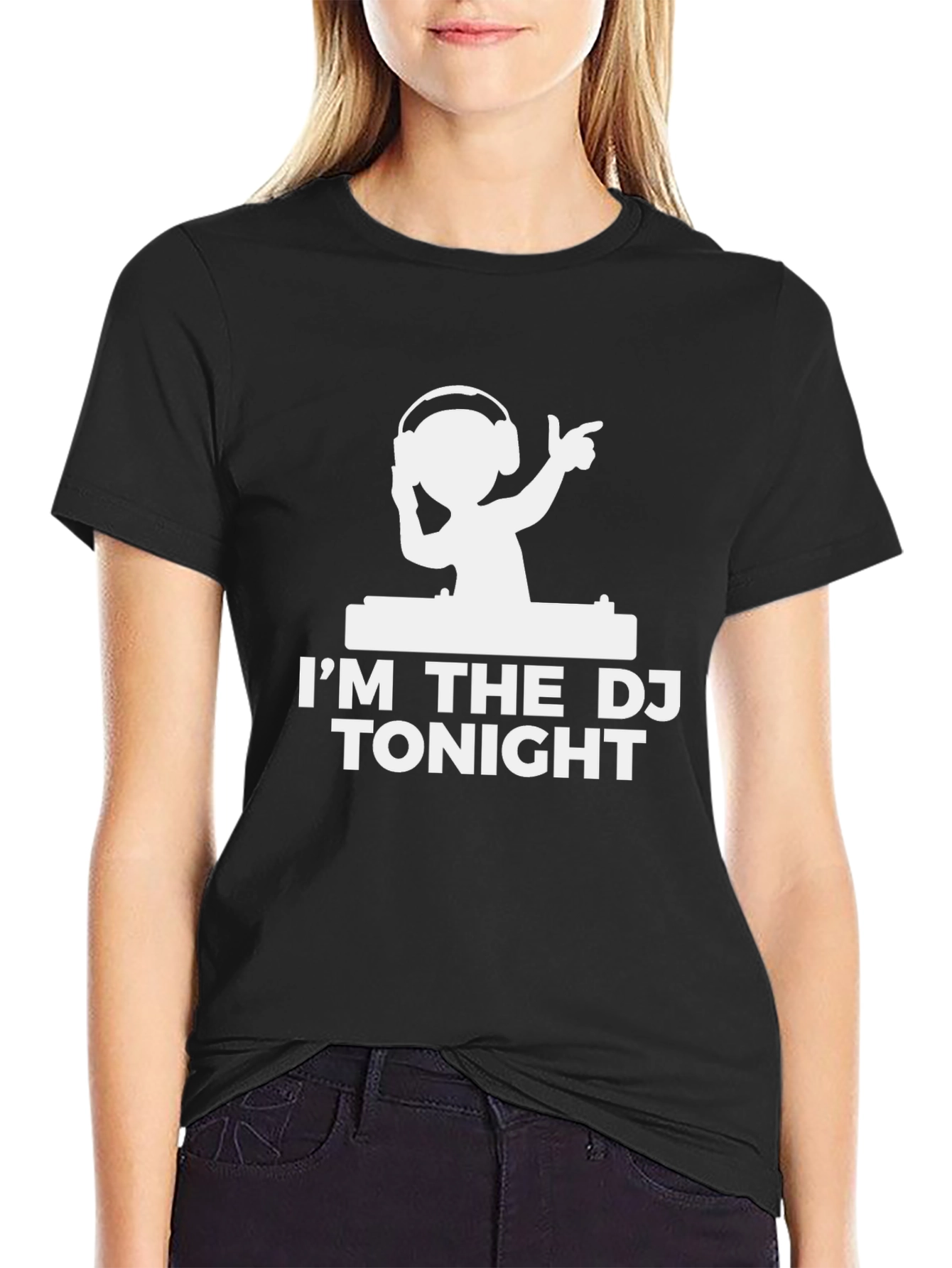 DJ Tonight Graphic Tee - Black Cotton Blend