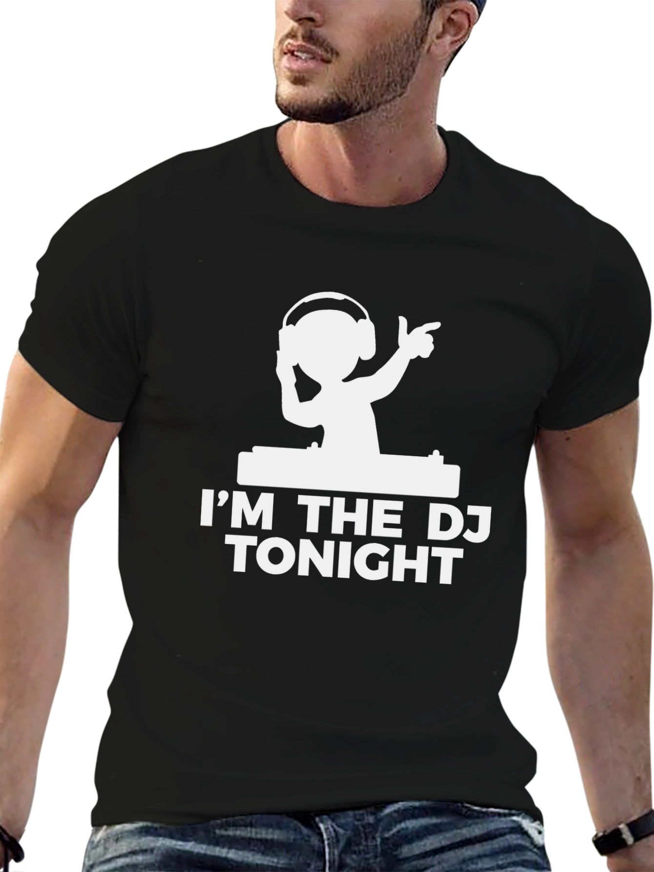 DJ Tonight Graphic Tee - Black Cotton Blend