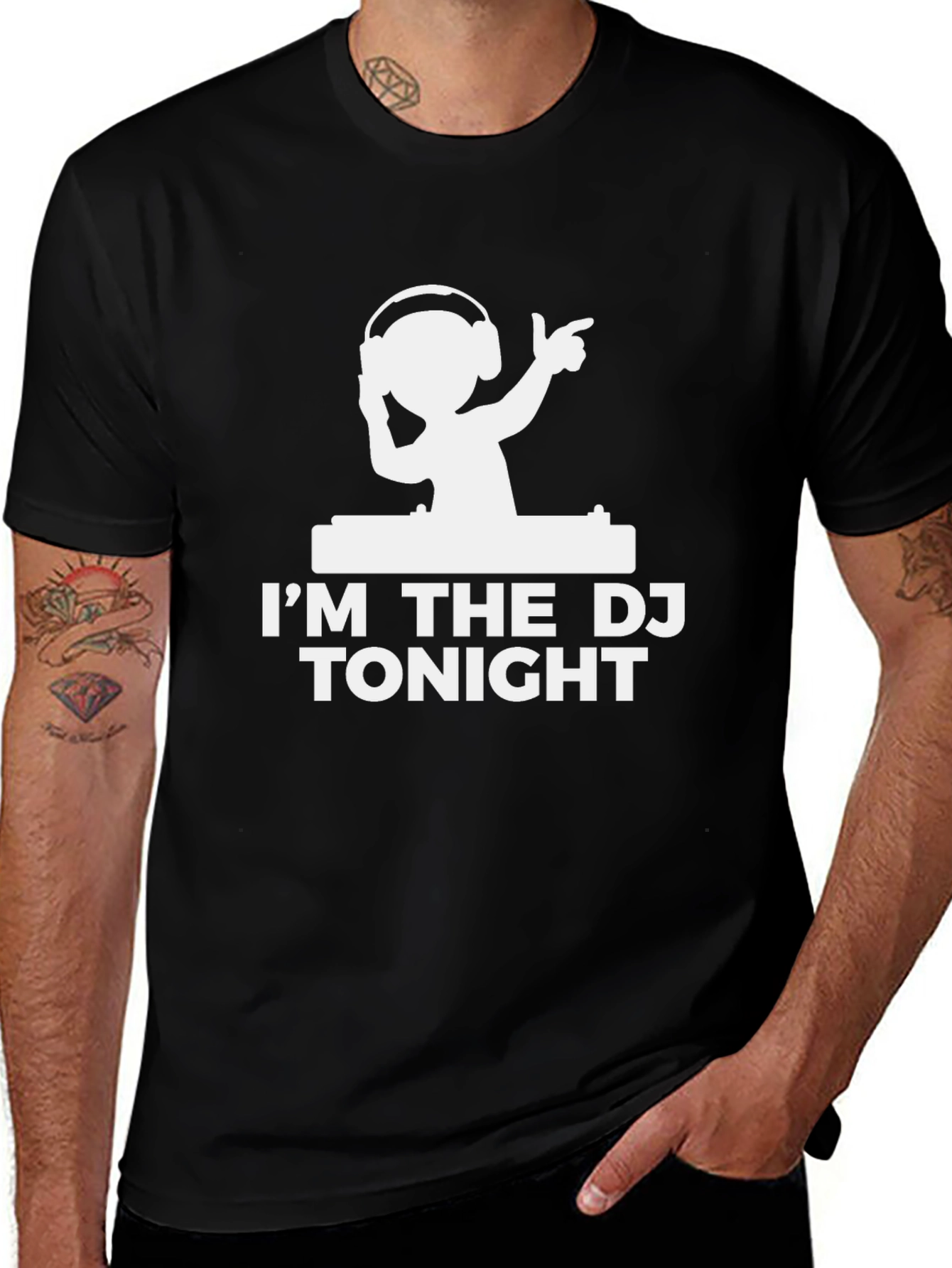 DJ Tonight Graphic Tee - Black Cotton Blend