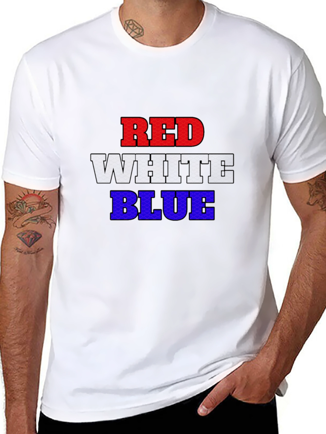 Red White Blue Patriotic Graphic T-Shirt